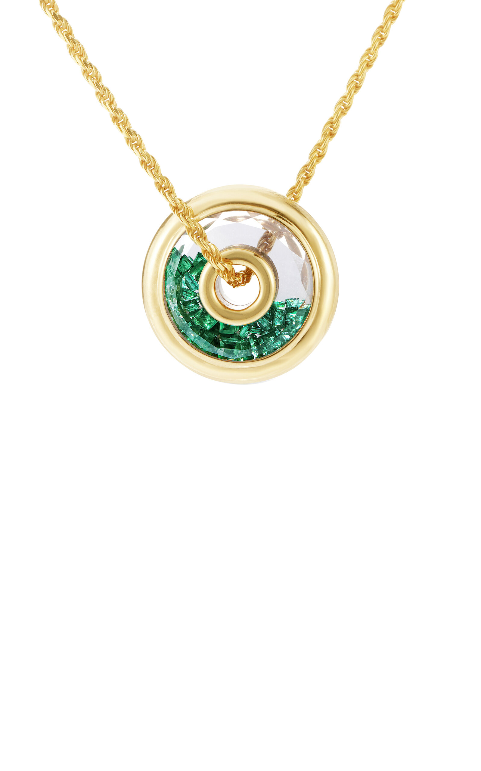 Moritz Glik Roda 15 18k Yellow Gold Emerald Necklace