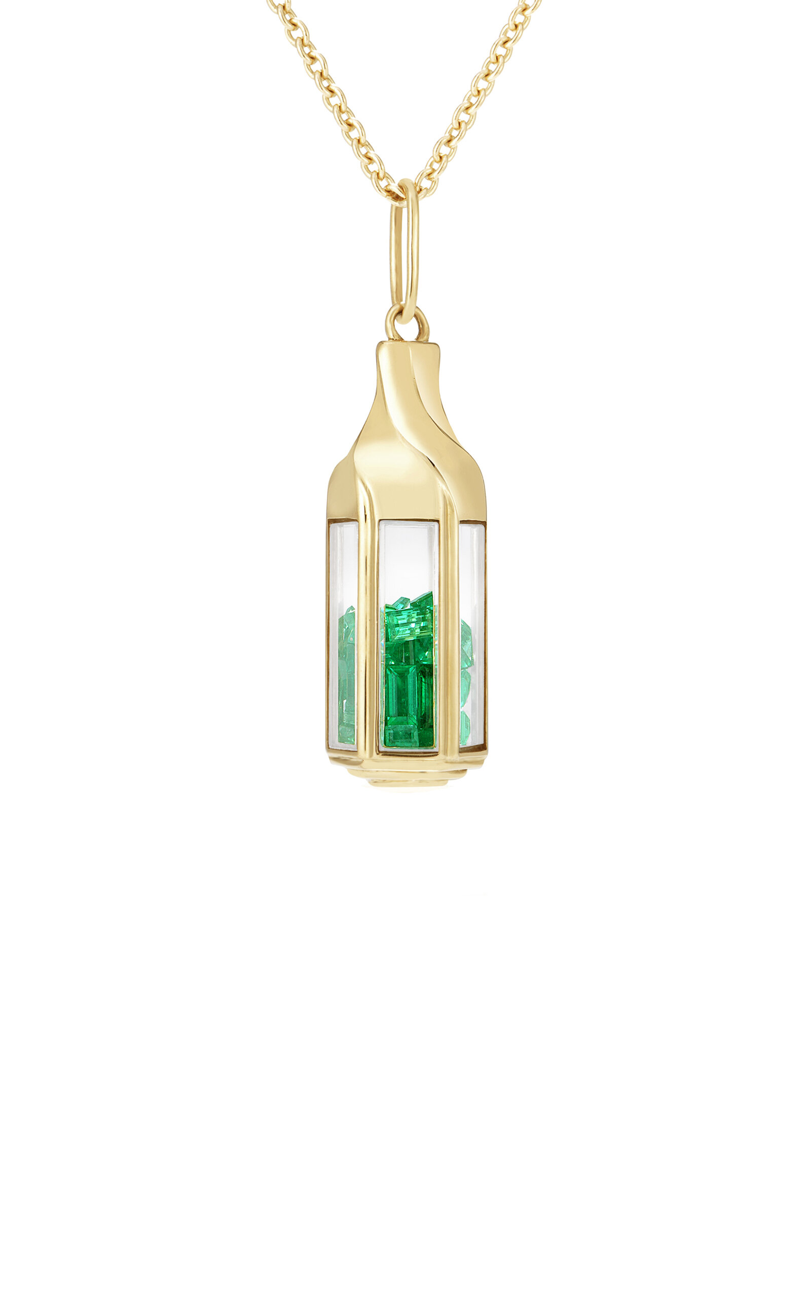 Farol 18K Yellow Gold Emerald Necklace