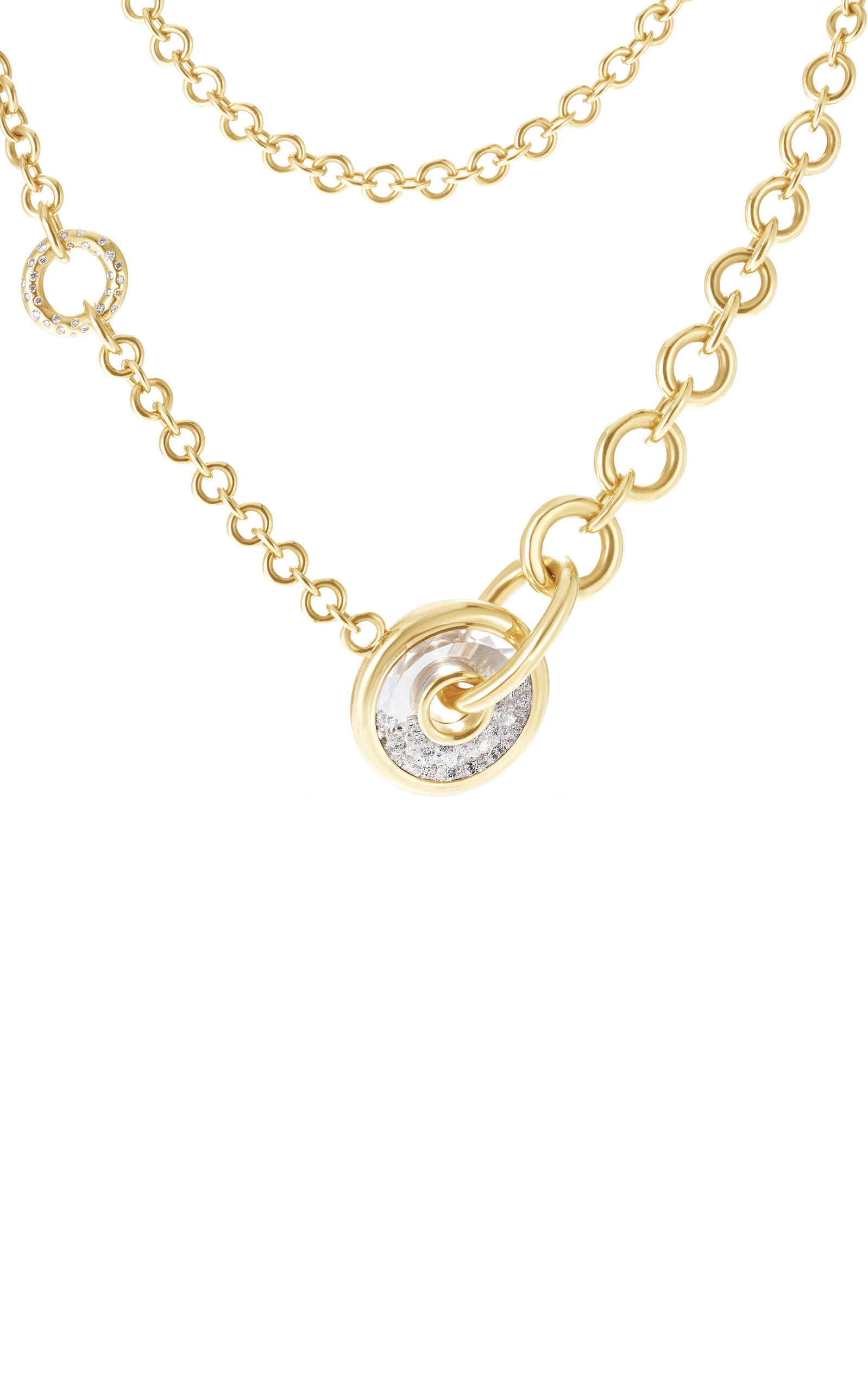 Moritz Glik Roda 18k Yellow Gold Diamond Lariat Necklace