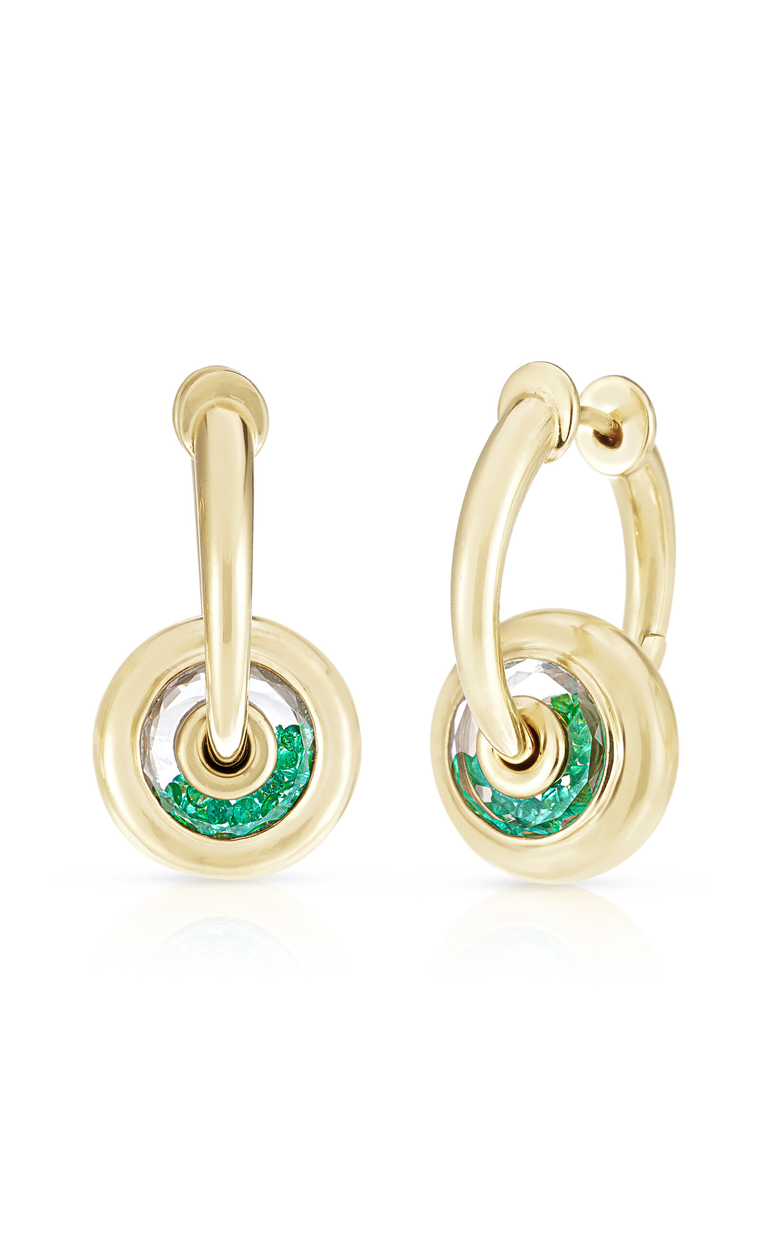 Roda 9 18K Yellow Gold Emerald Earrings