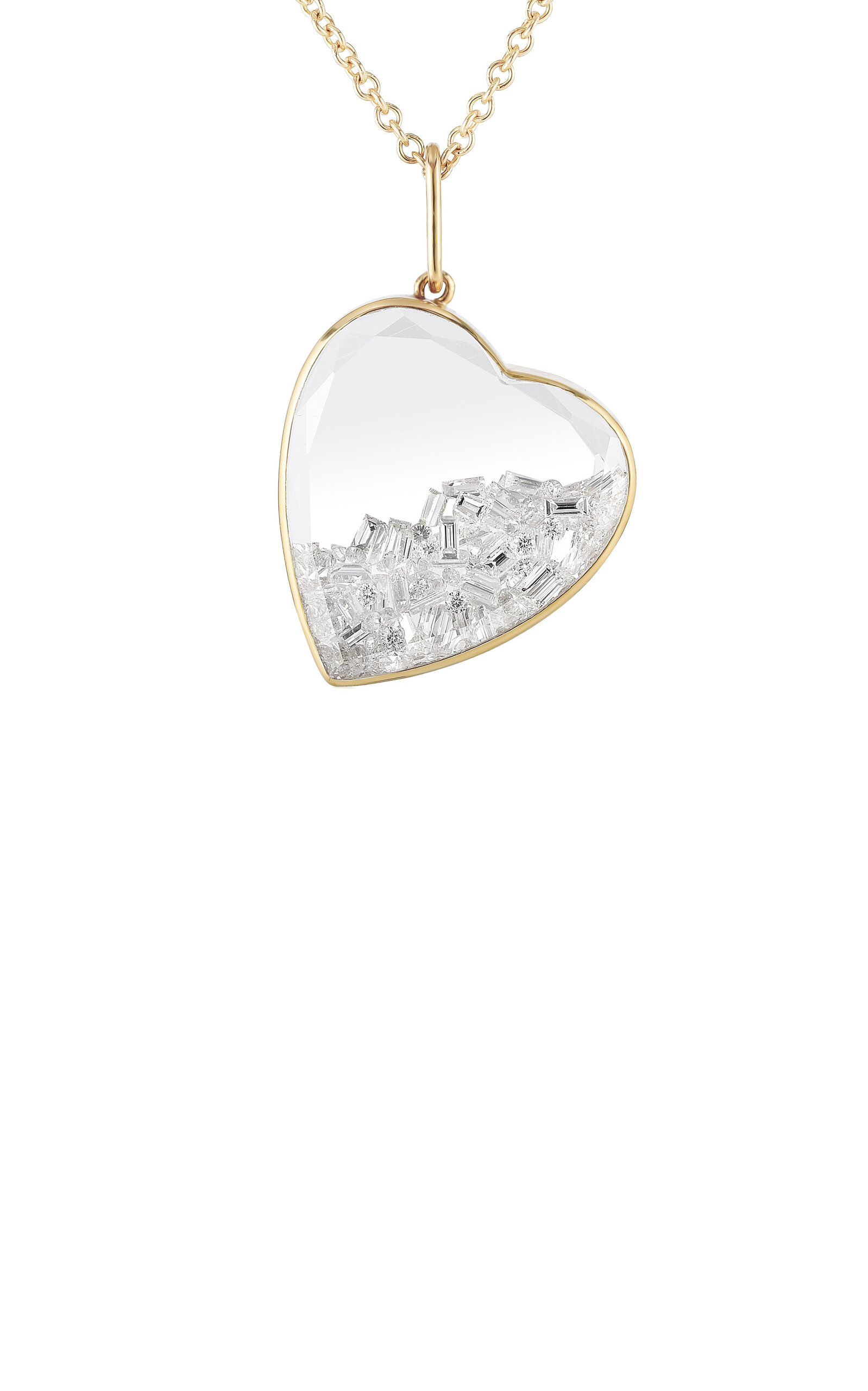 Moritz Glik Amora 18k Yellow Gold Diamond Heart Necklace