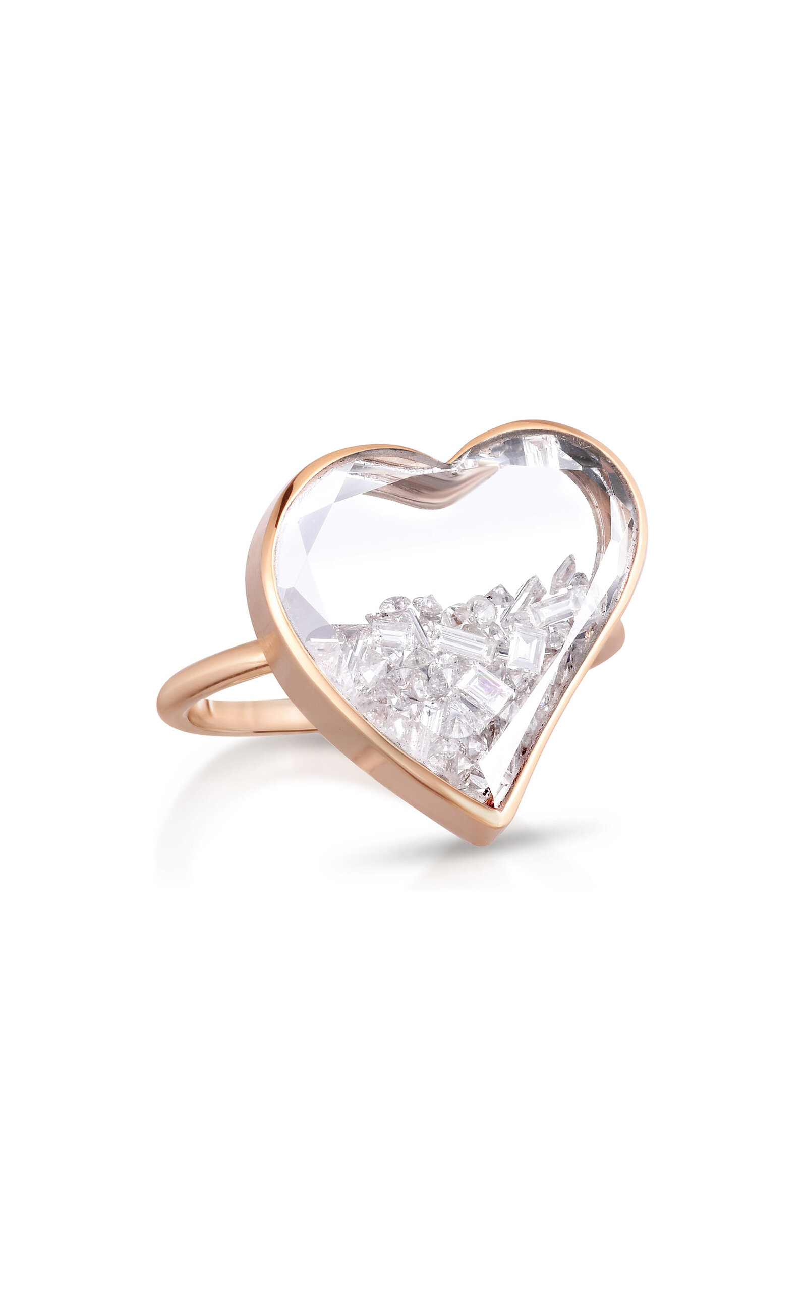 Afago 18K Yellow Gold Diamond Heart Ring