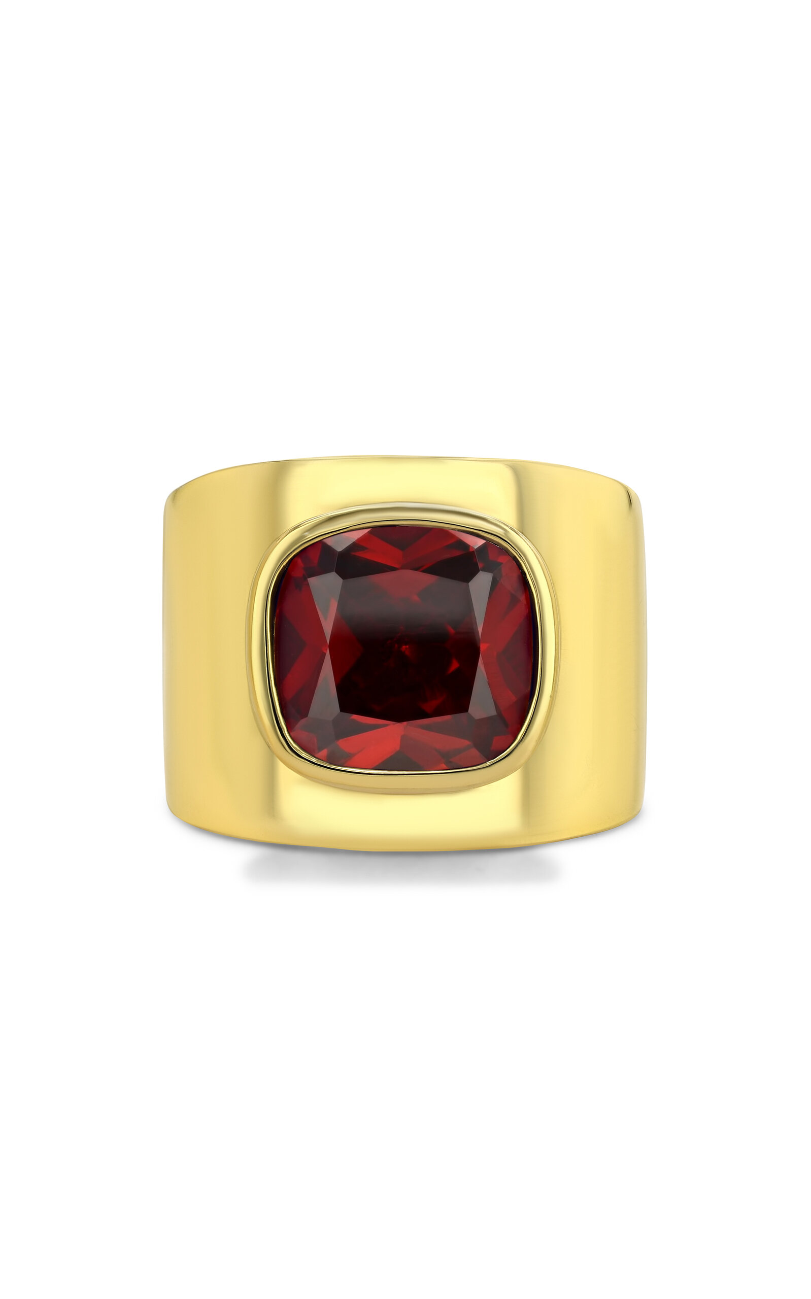 Lilly 14K Gold Vermeil; Red Garnet Ring