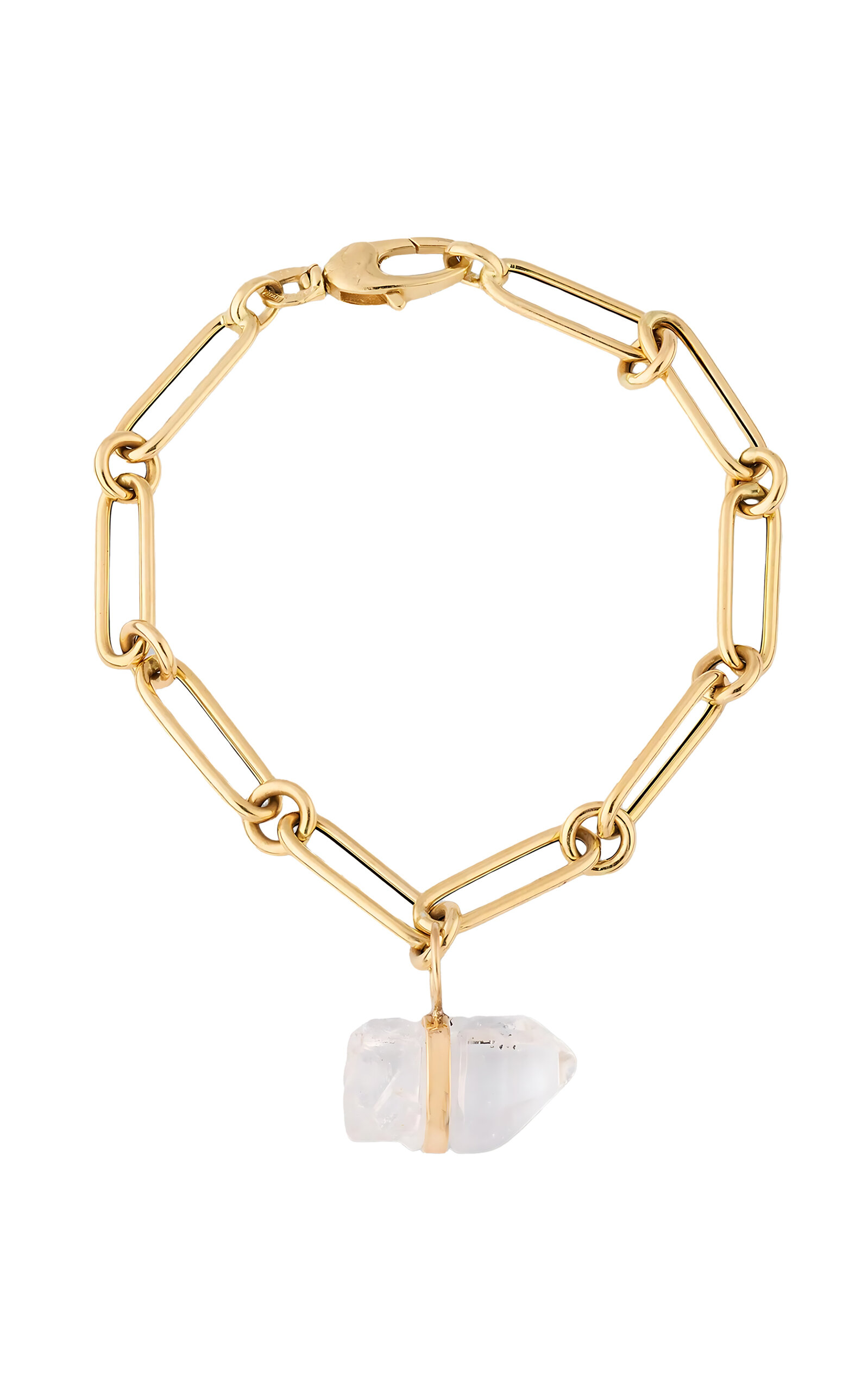 Shop Jia Jia 14k Gold Crystal Charm Bracelet In Clear