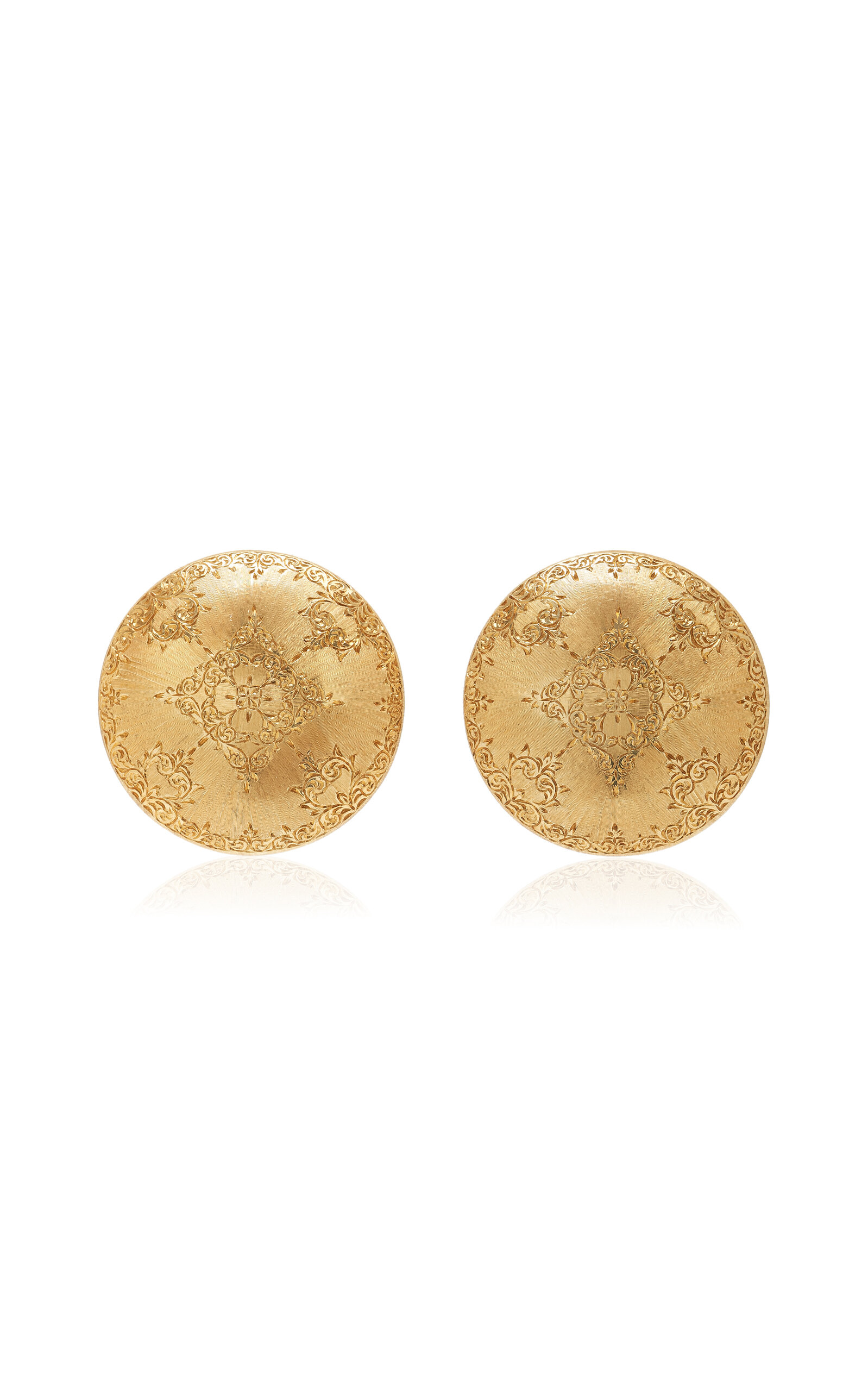 Buccellati 18K Yellow Gold Gold Button Earrings