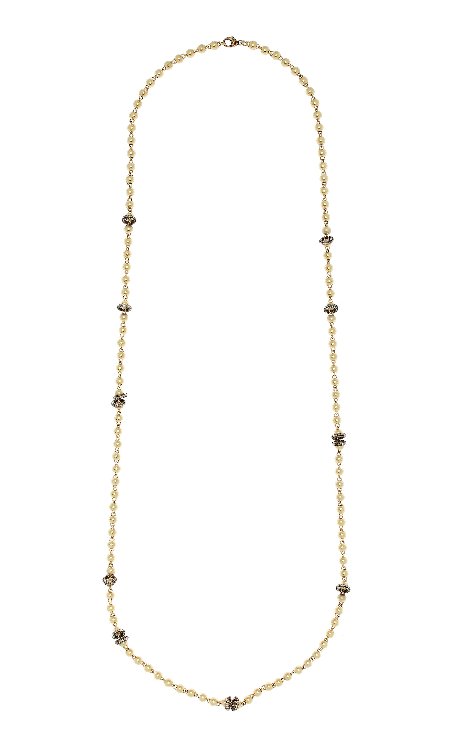 18K Yellow Gold  Sterling Silver Diamond Necklace