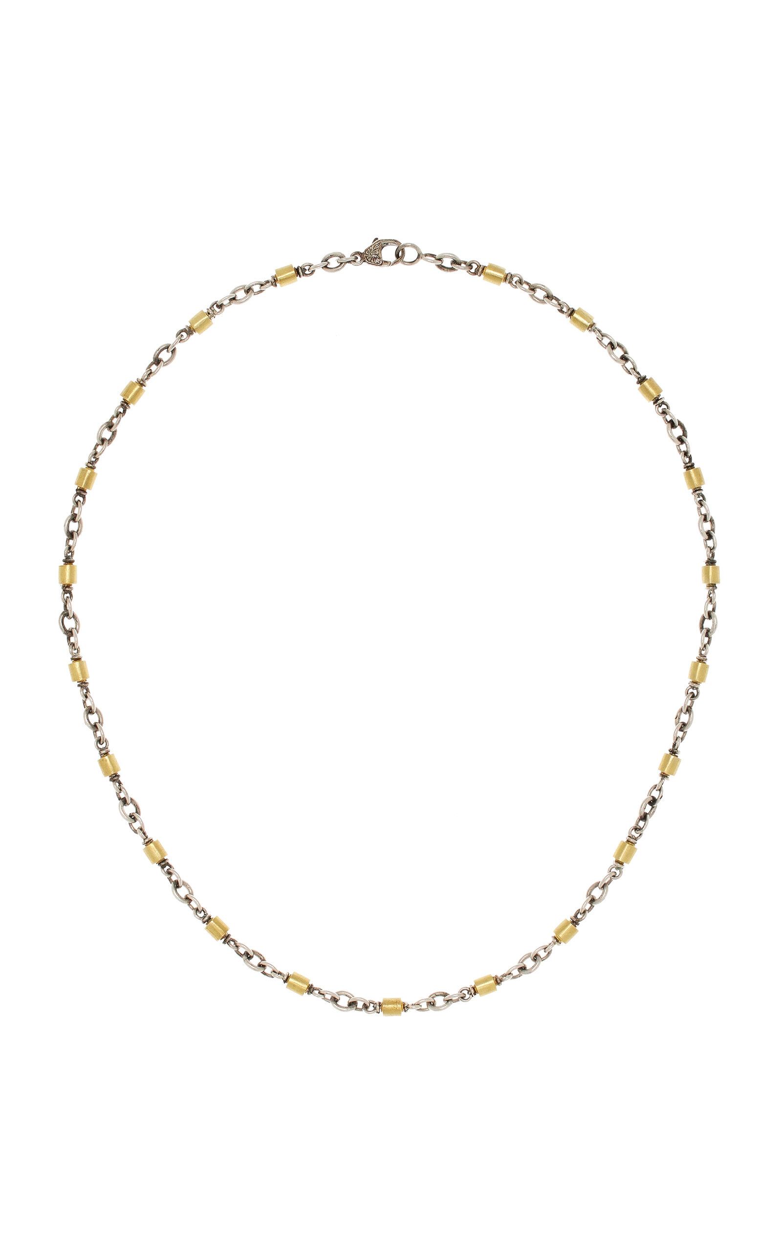 Shop Sylva & Cie Gold Nugget 18k Yellow Gold Platinum And Sterling Silver Necklace