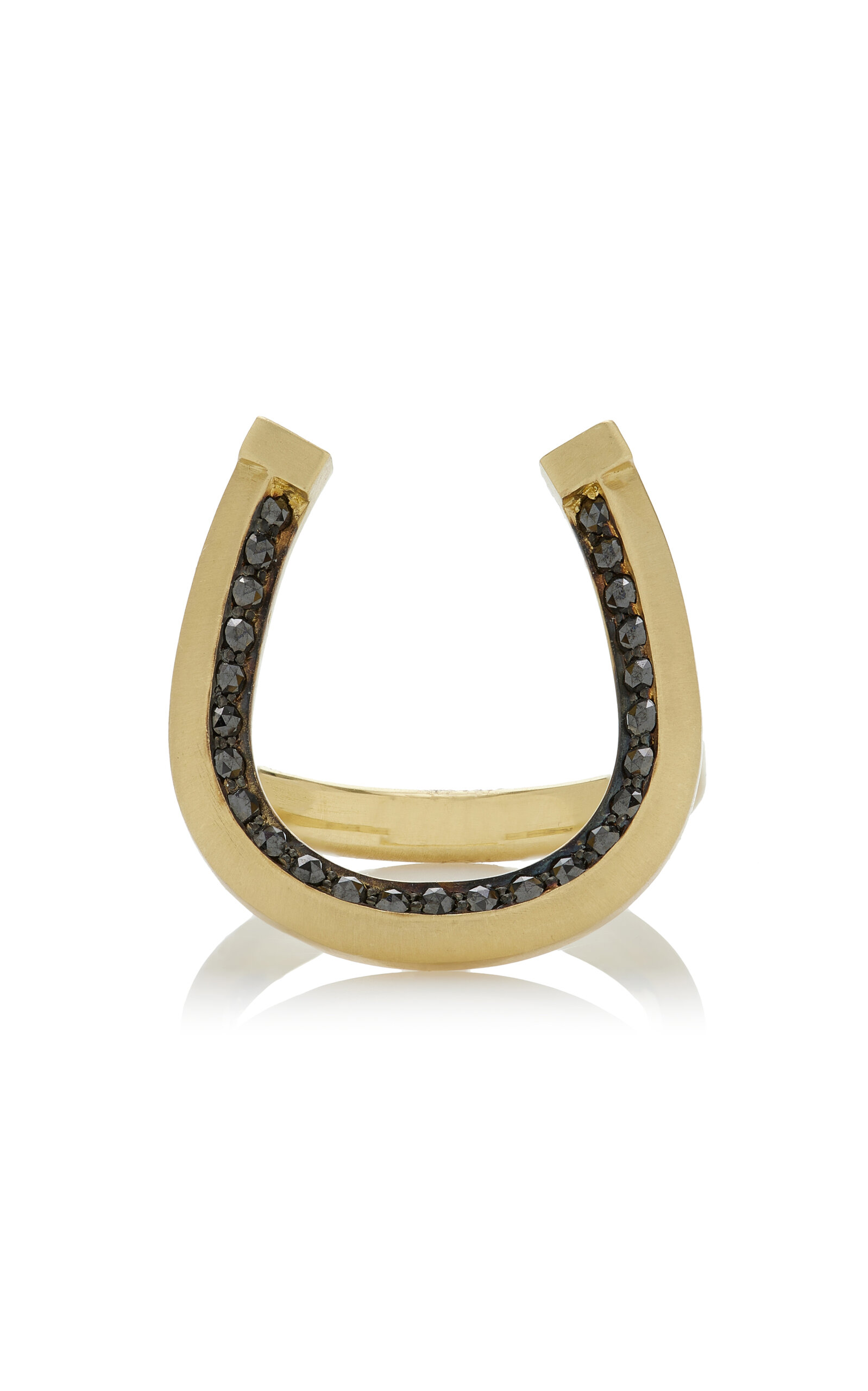 Shop Sylva & Cie Horseshoe 18k Yellow Gold  Diamond Ring