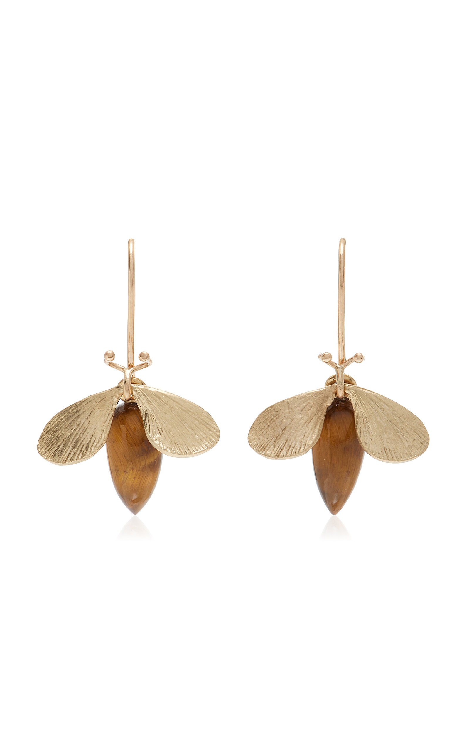 14K Gold Tiger's Eye Earrings