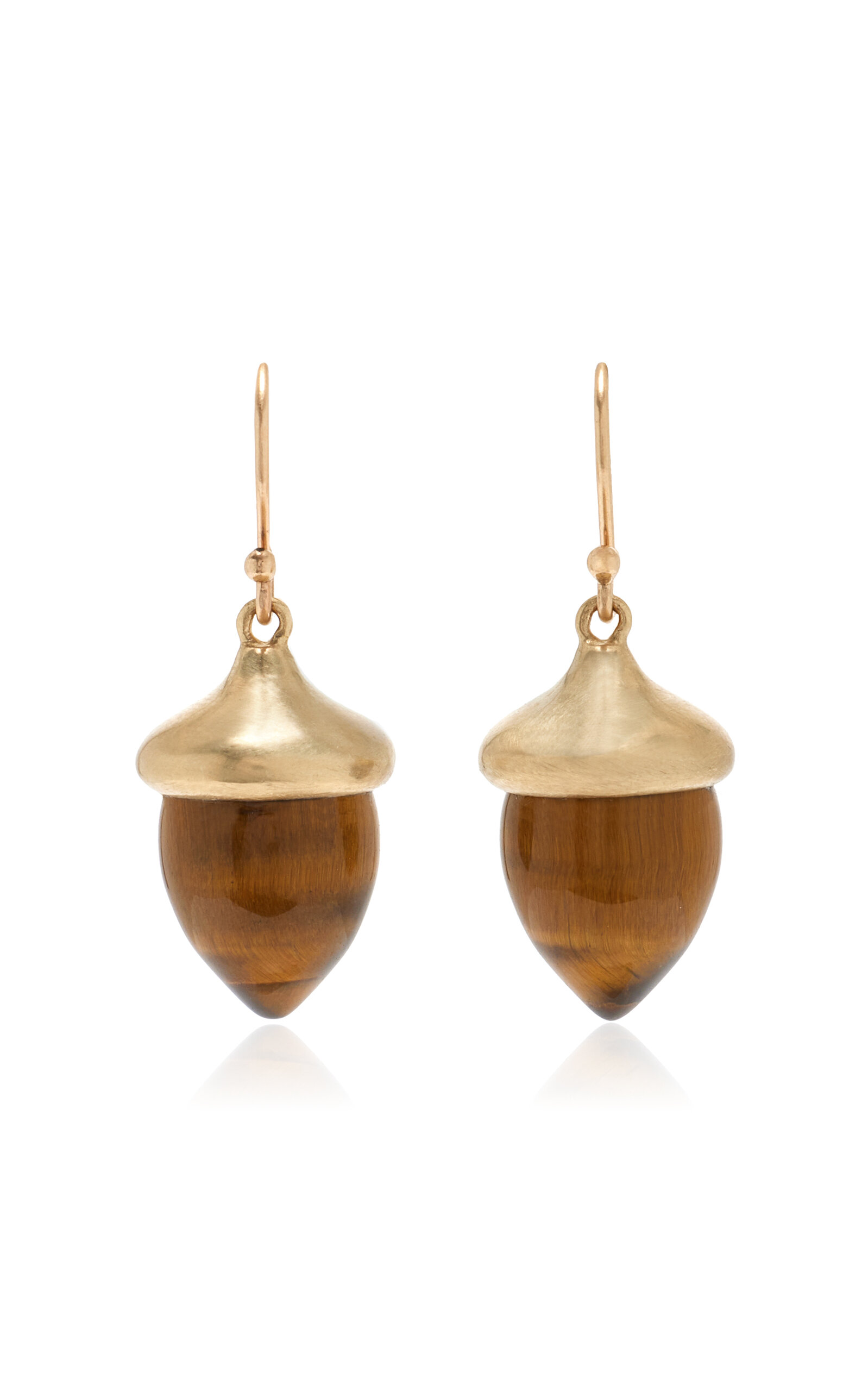 14K Gold Tiger's Eye Earrings