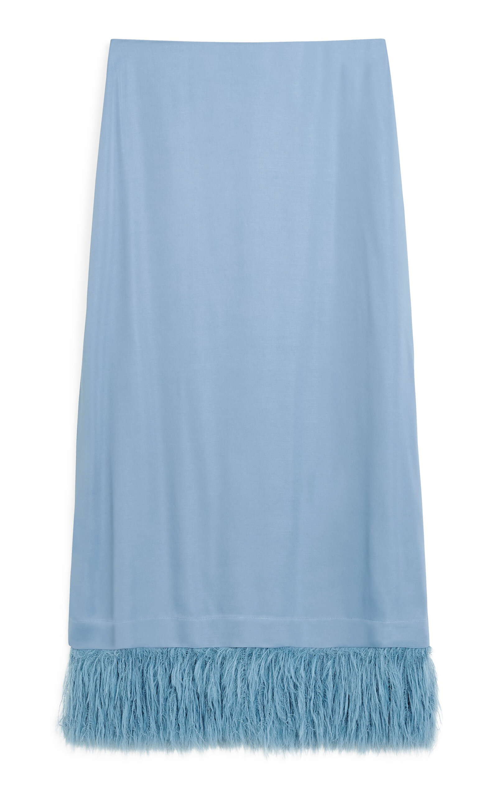 Palomie Feather-Trimmed Crepe Maxi Skirt