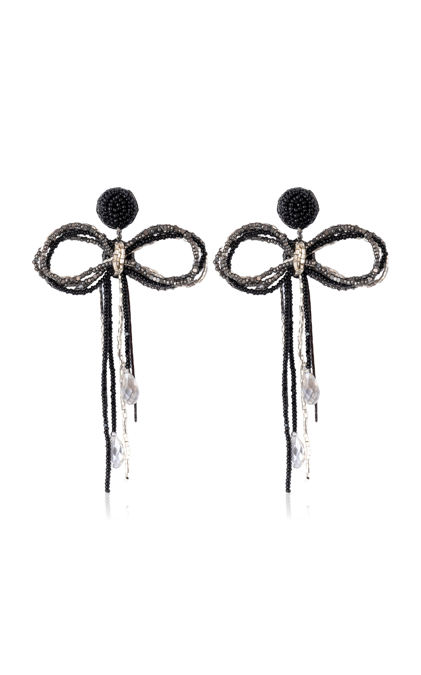 Deepa Gurnani Coquette Beaded Earrings In Black