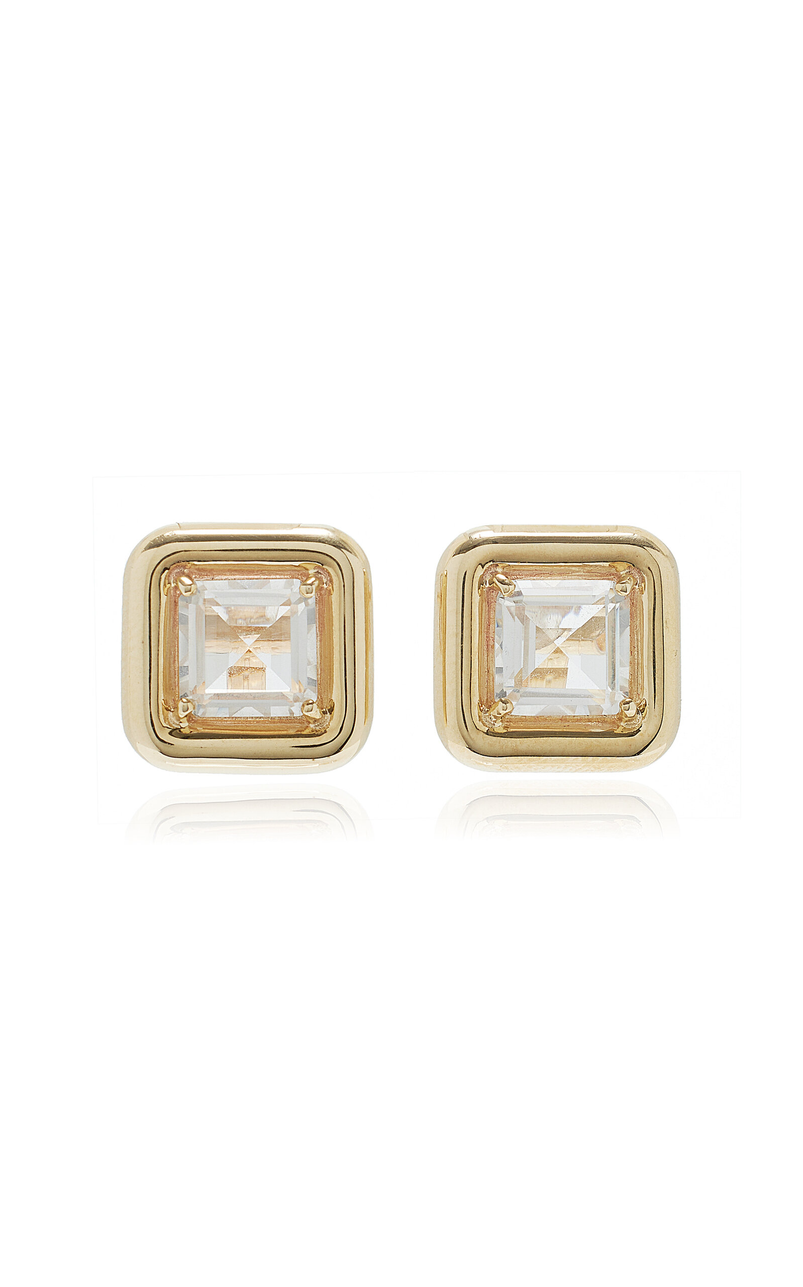 9K Yellow Gold Crystal Earrings