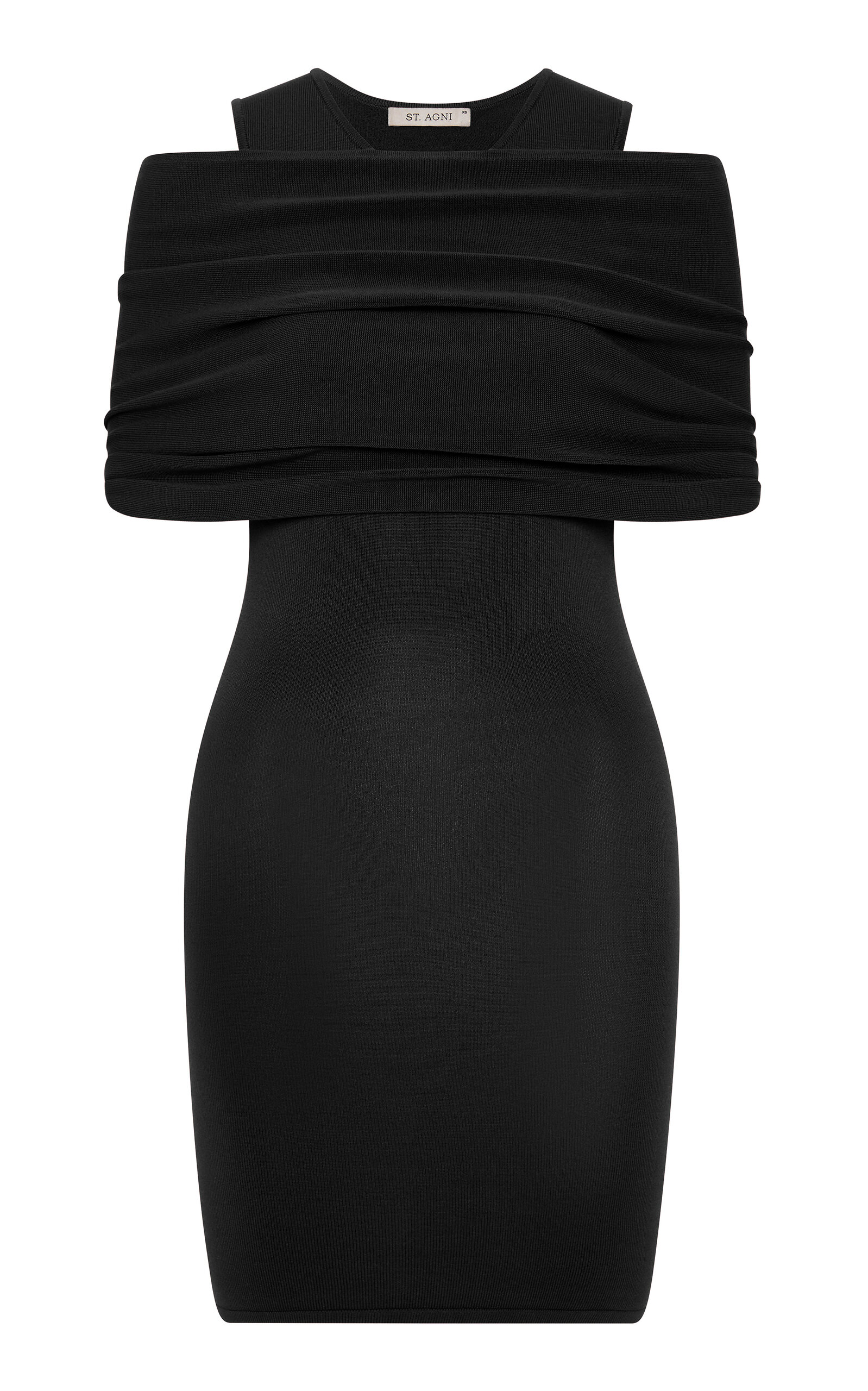 Shop St Agni Convertible Jersey Mini Dress In Black