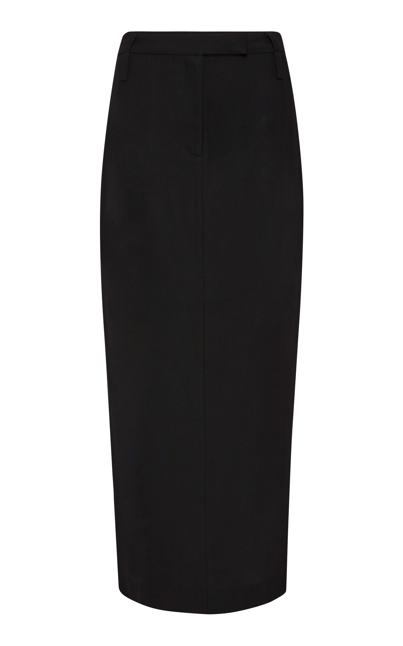 Shop St Agni Tailored Wool-blend Maxi Skirt In Black