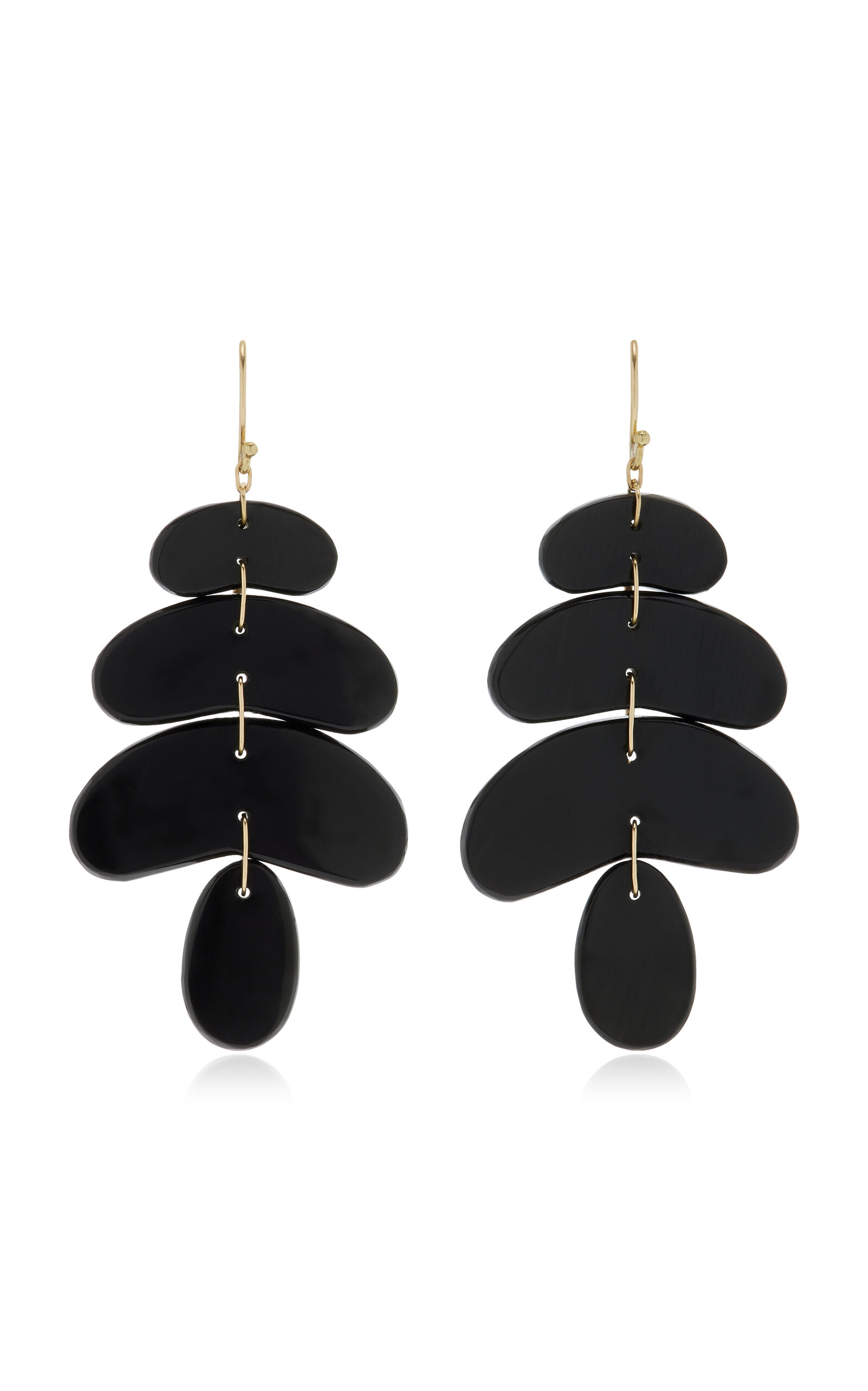 Small Totem 18K Yellow Gold Onyx Earrings