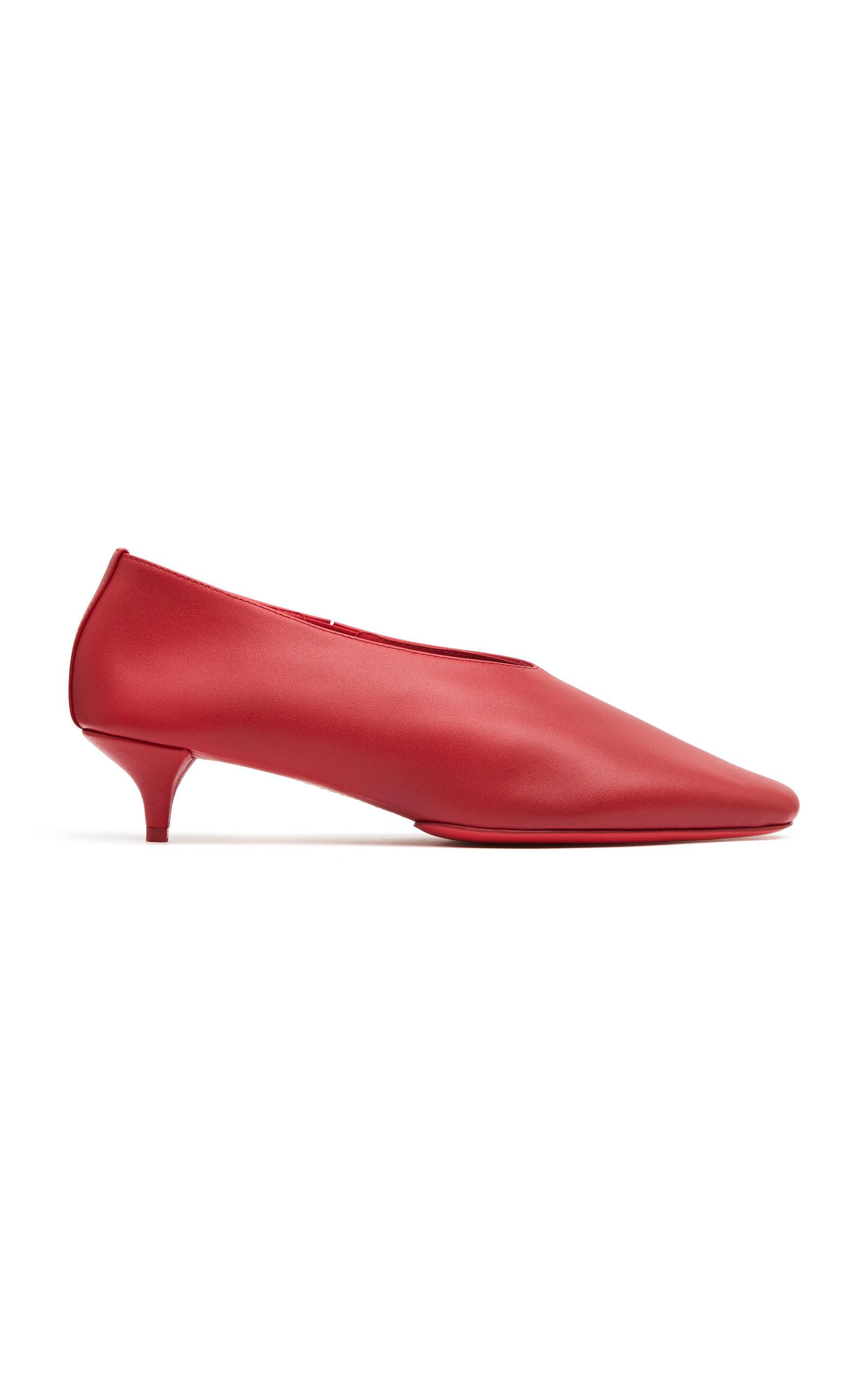 Shop St Agni Soft Glove Leather Pumps In Red