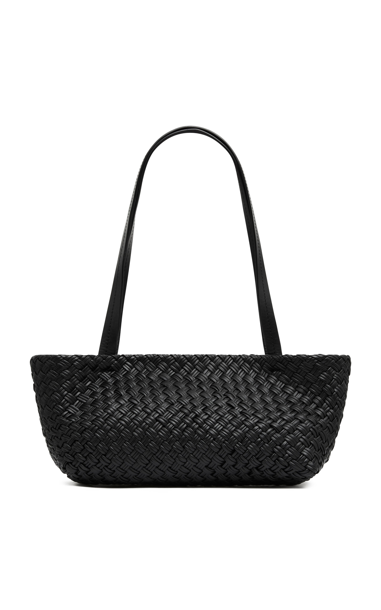 Petit Woven Leather Trapeze Bag