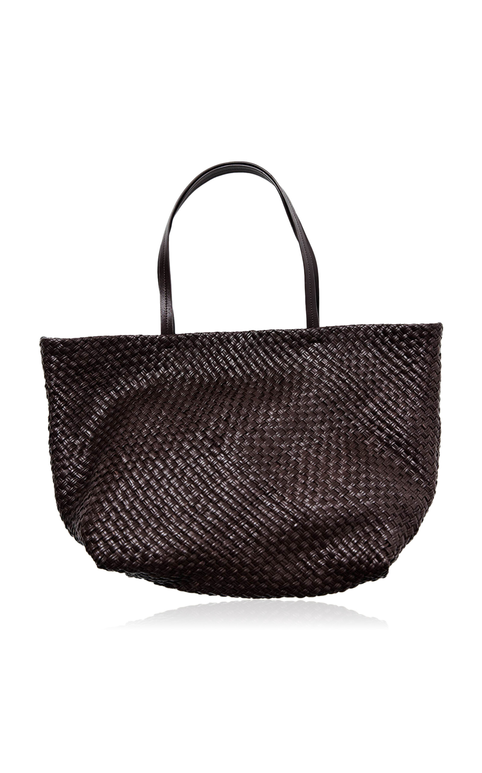 Large Woven Leather Trapeze Bag