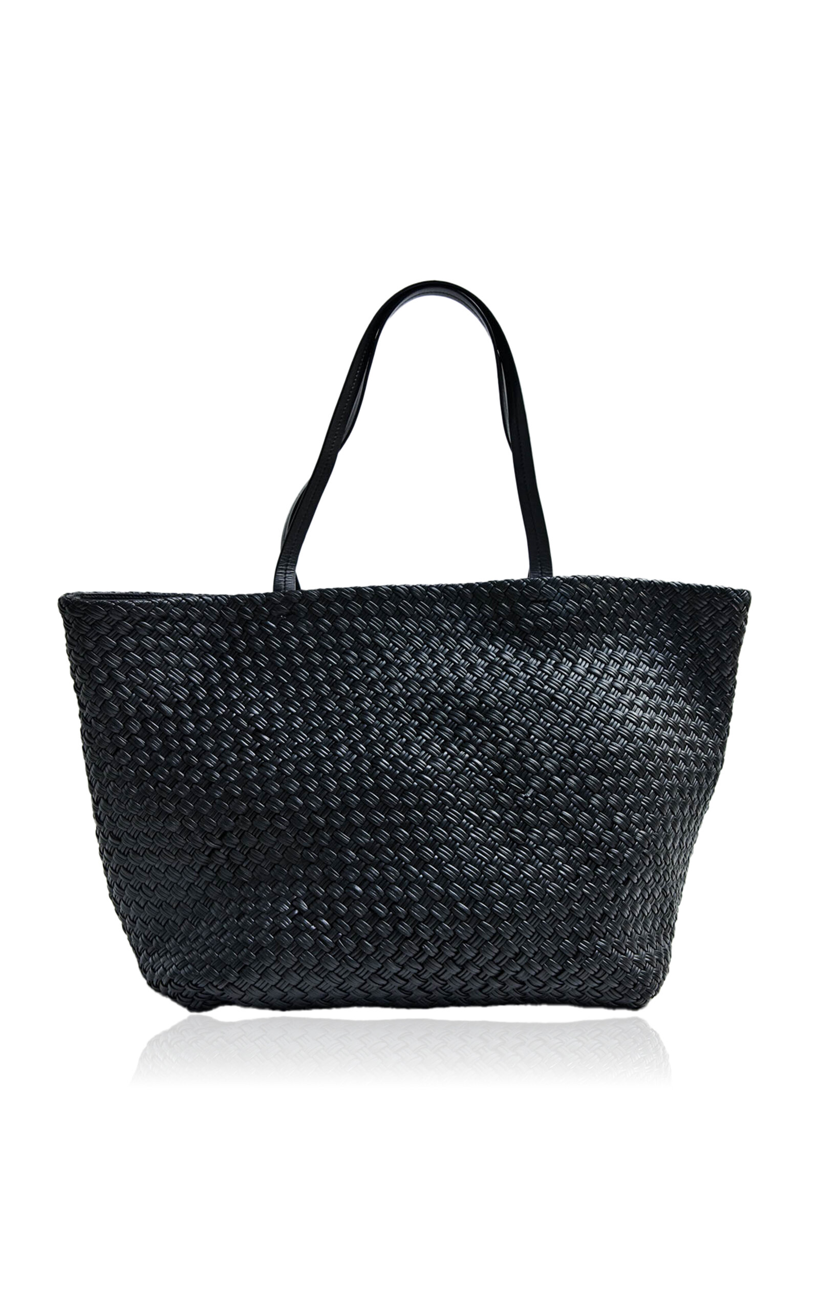 Large Woven Leather Trapeze Bag