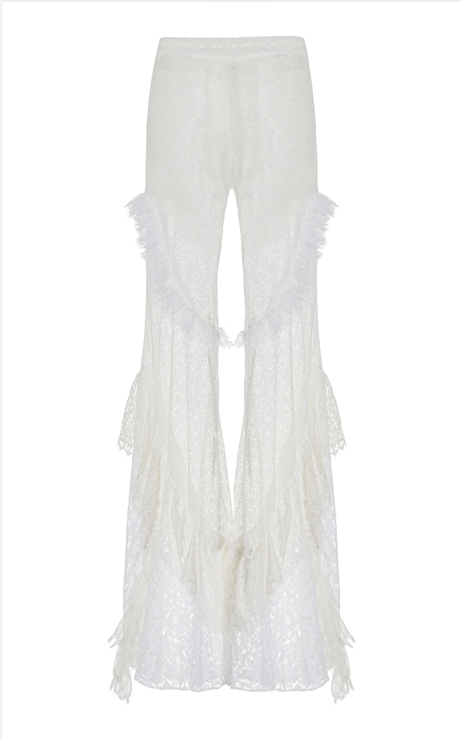 Exclusive Carine Tiered Ruffled Lace Flared Pants