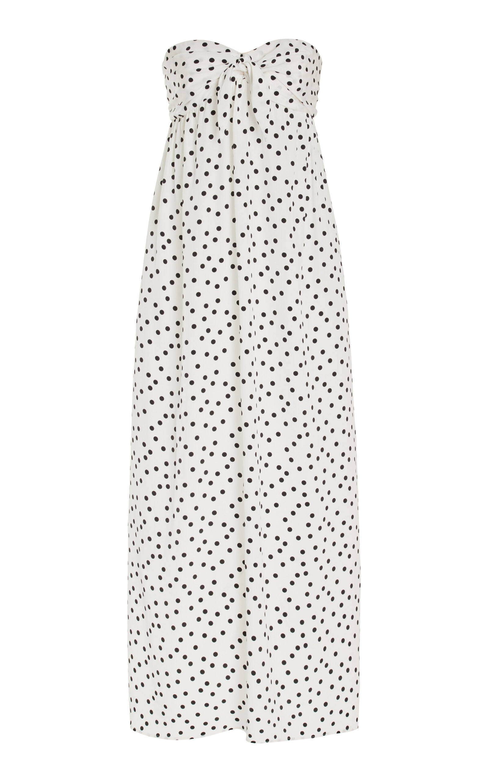 Exclusive Lucie Tie-Front Polka-Dot Silk Dress