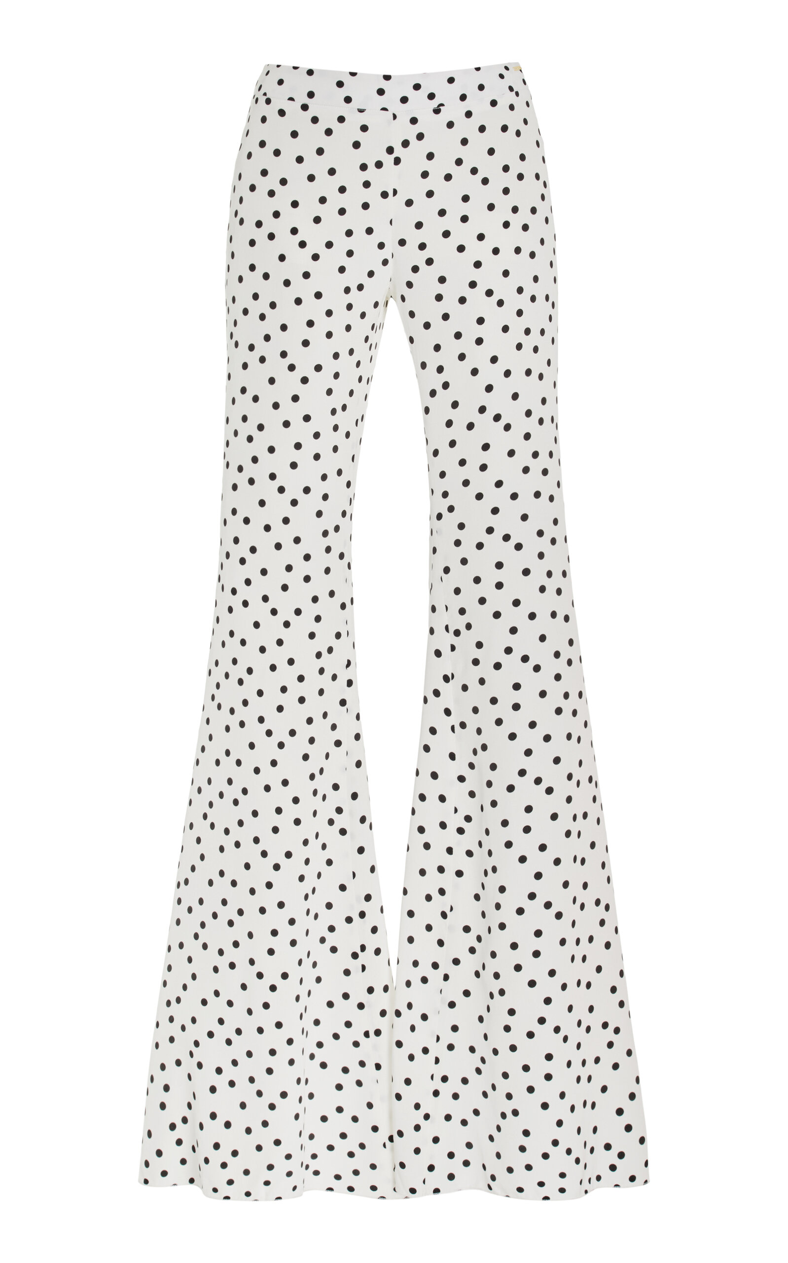 Exclusive Zaoua Flared Polka-Dot Silk Pants