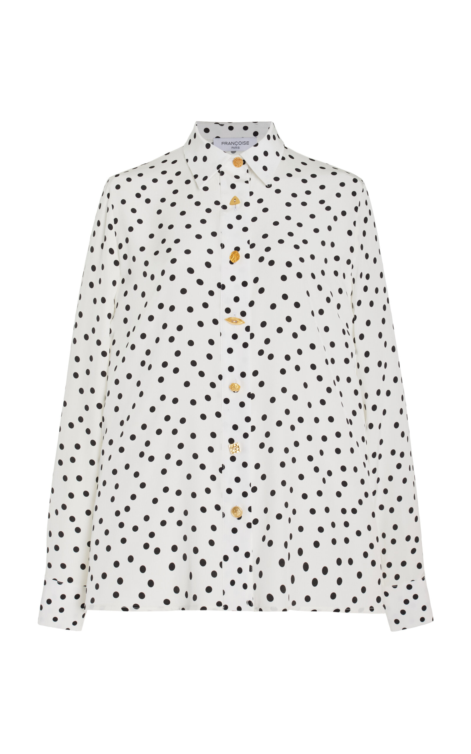 Exclusive Constance Polka-Dot Silk Shirt