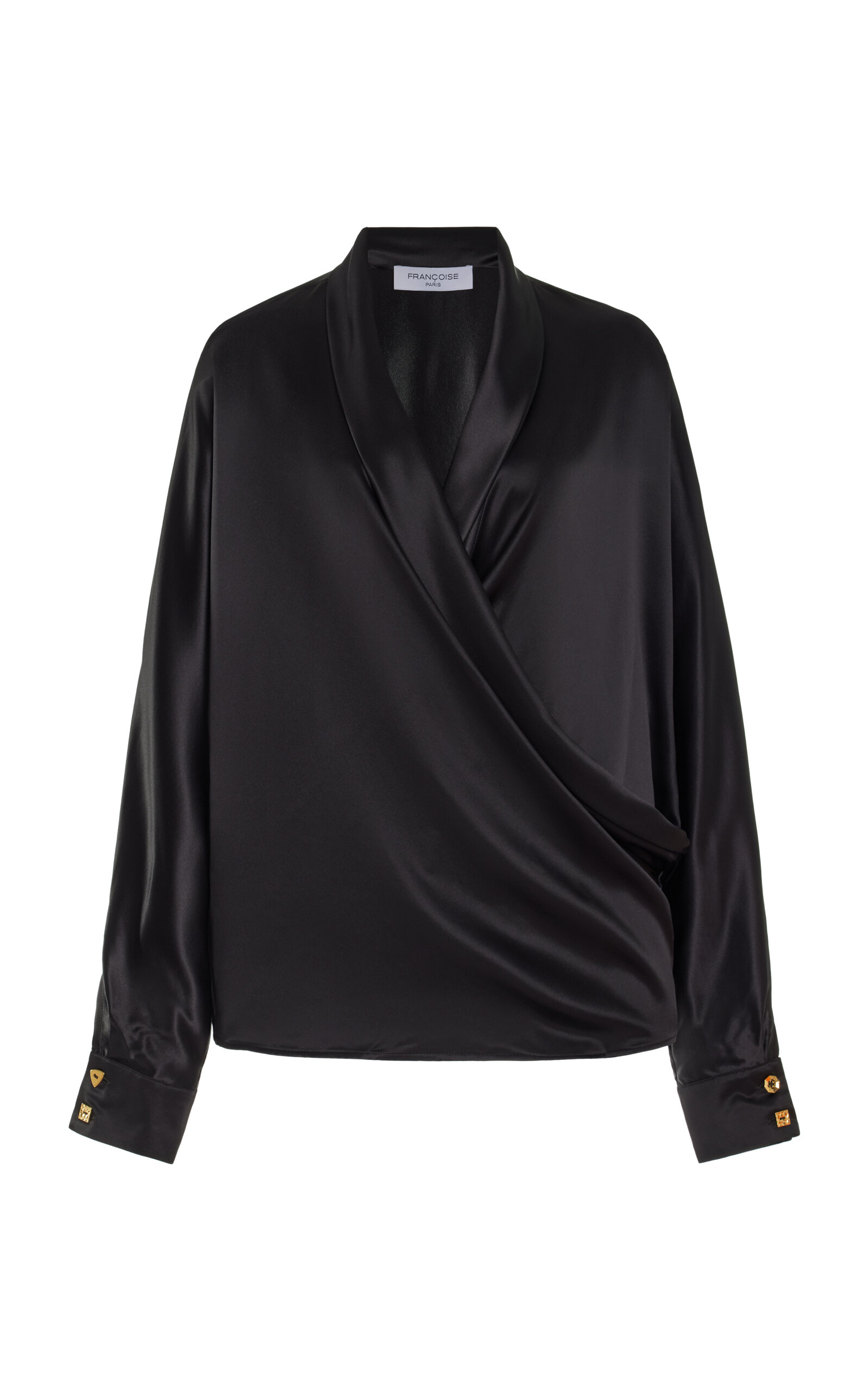 Exclusive Mila Wrap-Front Silk Shirt