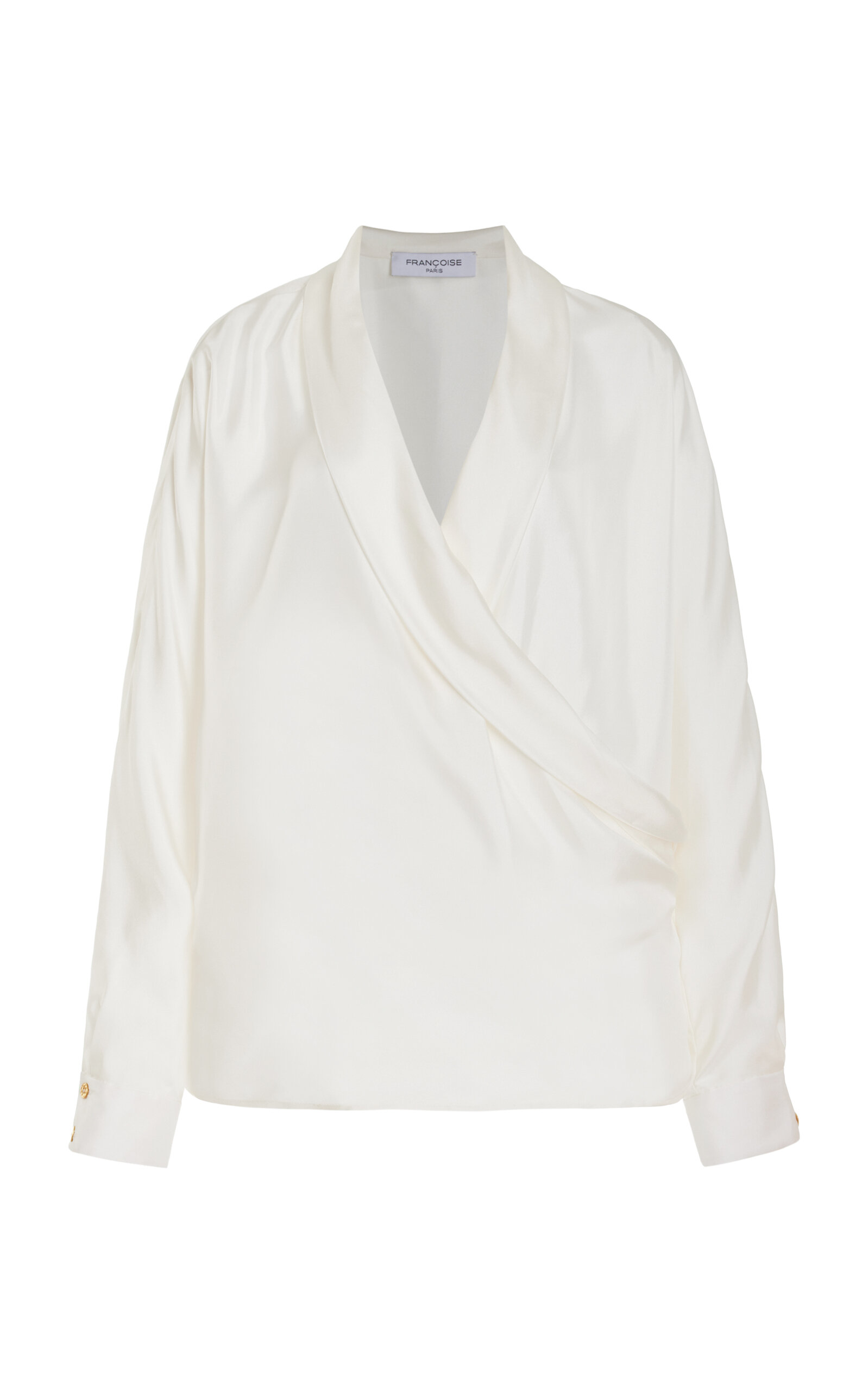 Exclusive Mila Wrap-Front Silk Shirt