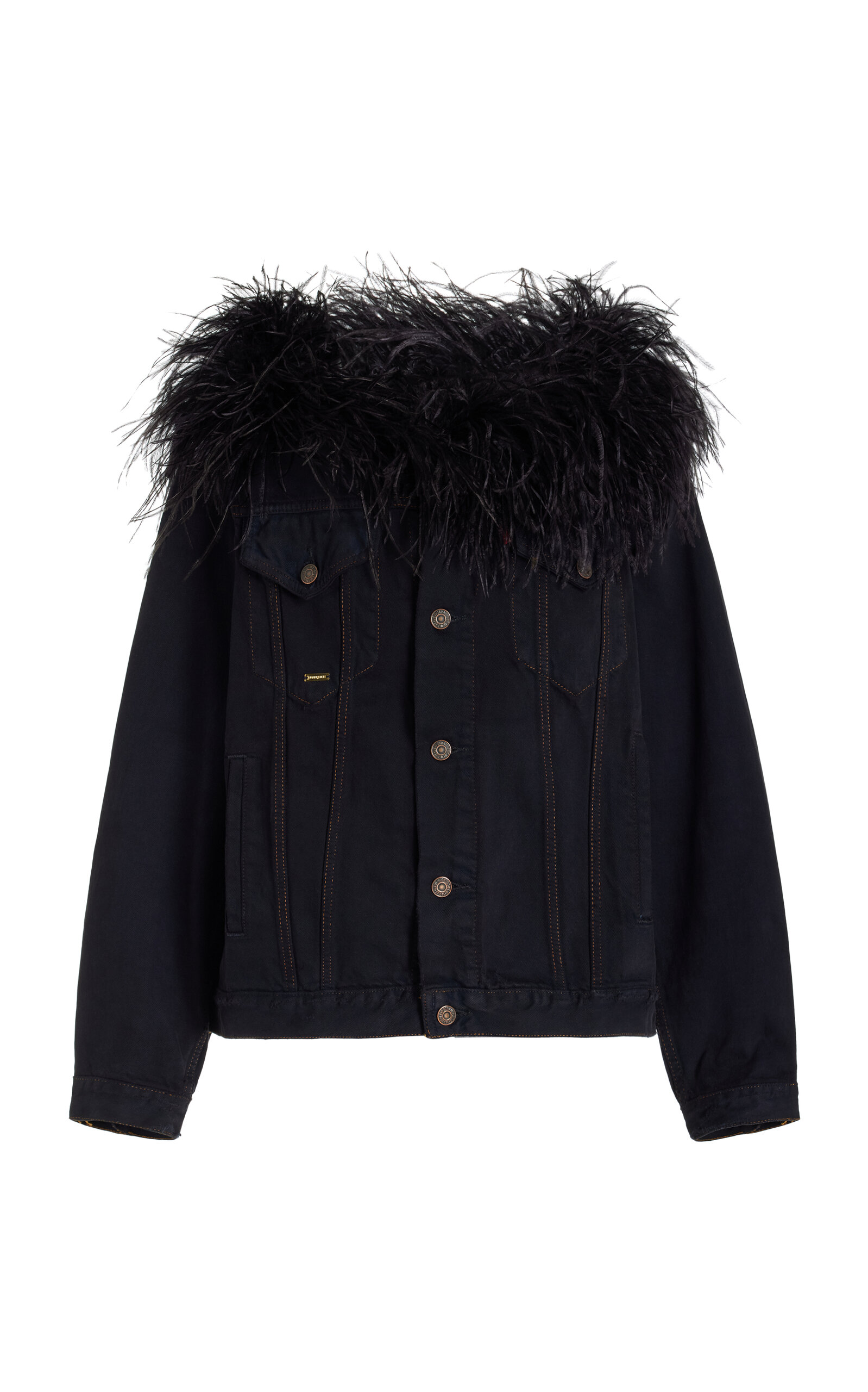 Exclusive Billie Feather-Embellished Denim Jacket