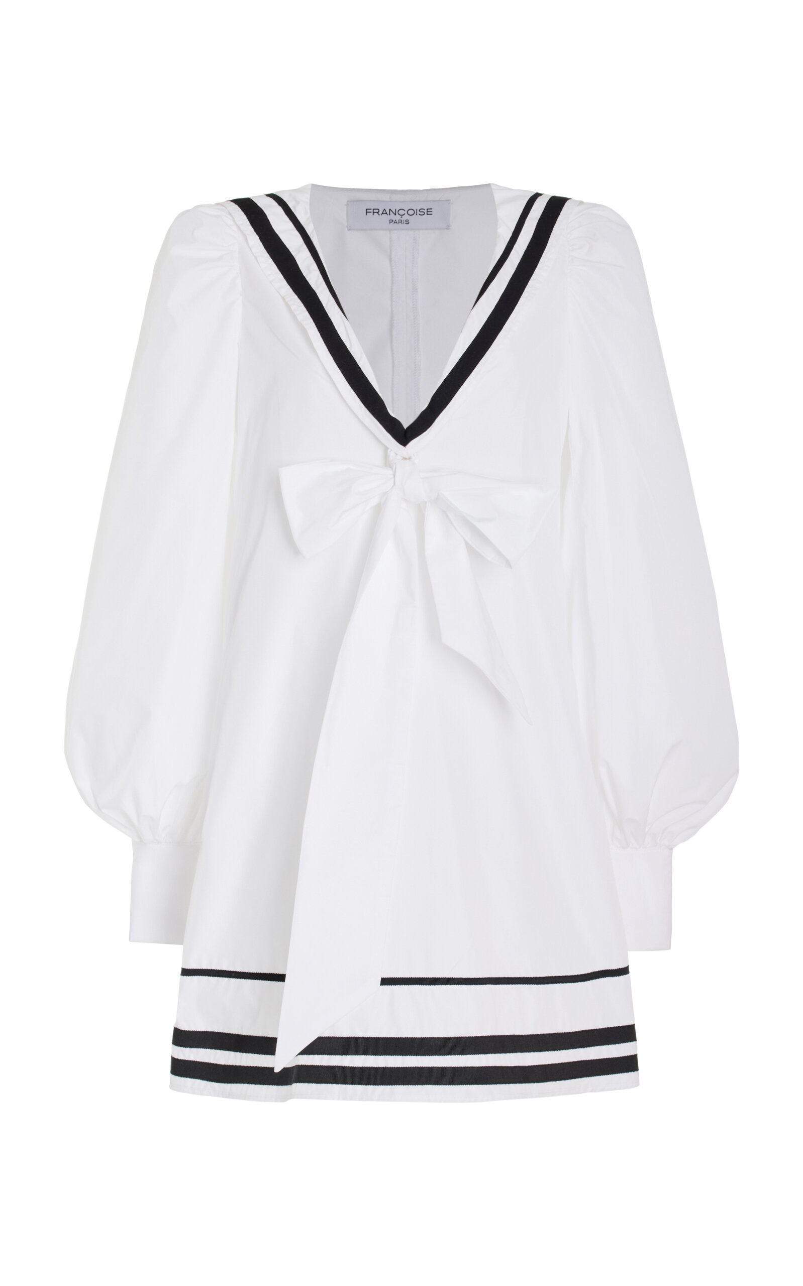 Exclusive Coco Puff-Sleeve Cotton Mini Sailor Dress