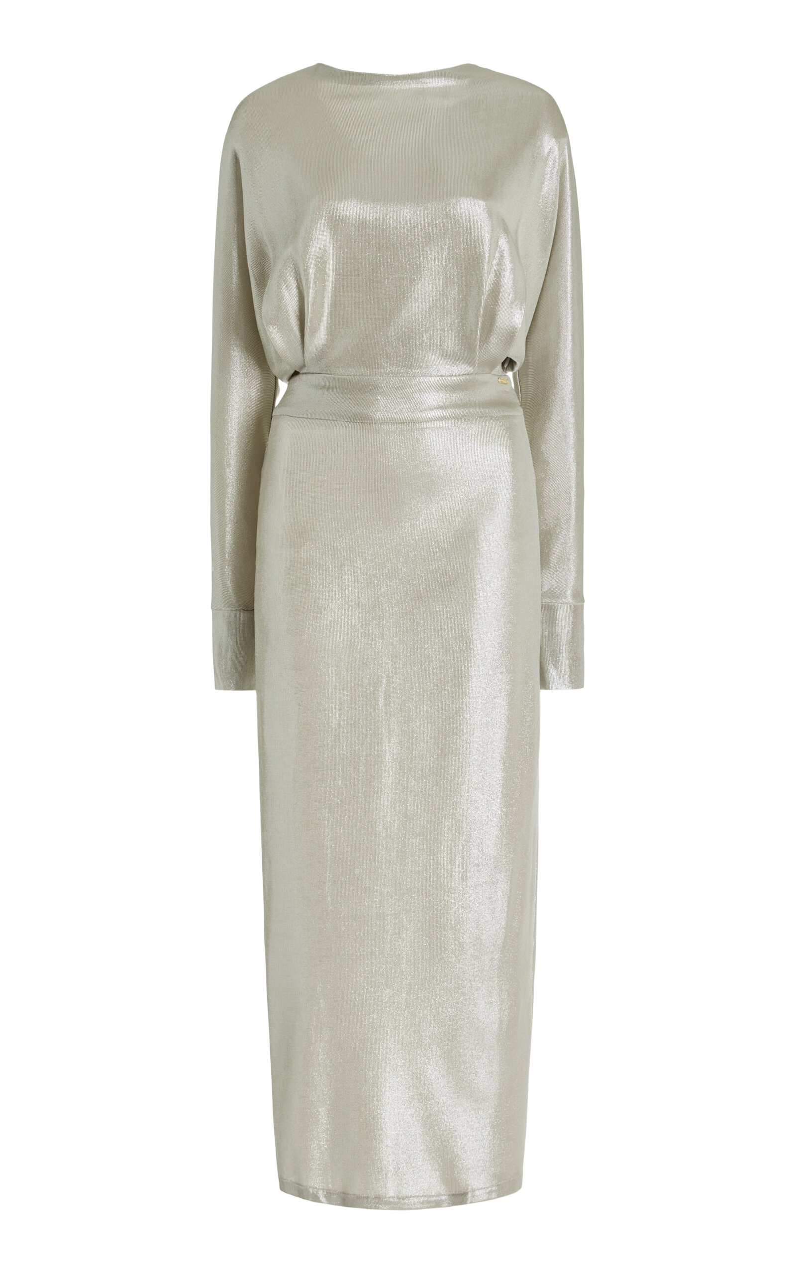 Francoise Exclusive Noa Lamé Midi Dress In Silver