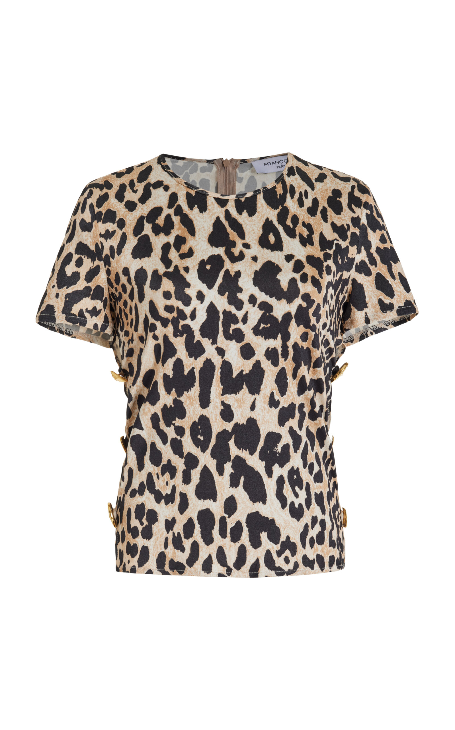 Exclusive Emanuelle Buttoned Leopard-Print Top