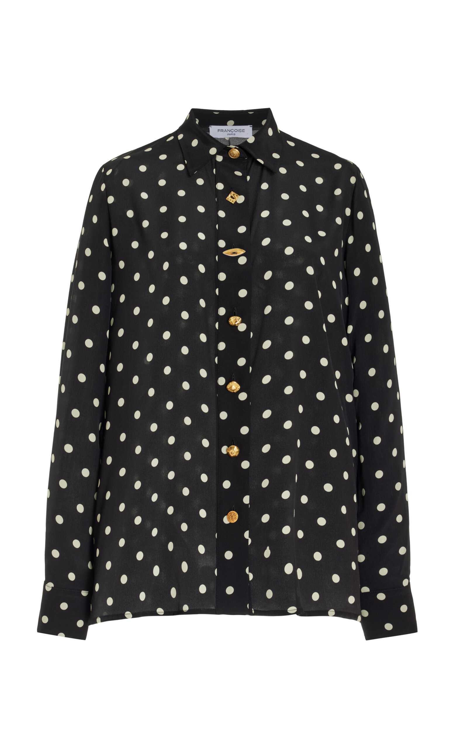 Exclusive Constance Polka-Dot Silk Shirt