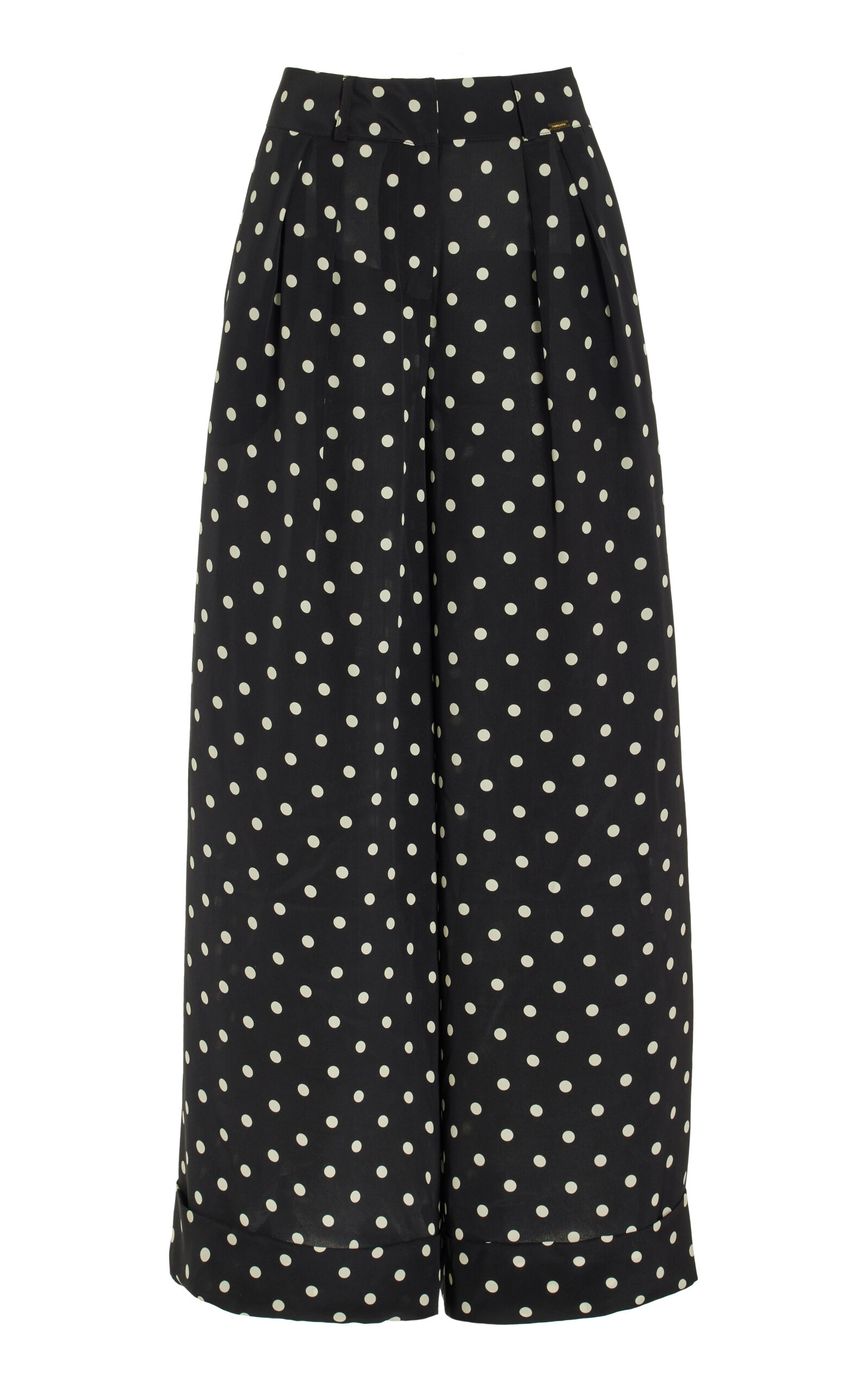 Exclusive Mila Polka-Dot Silk Wide-Leg Pants