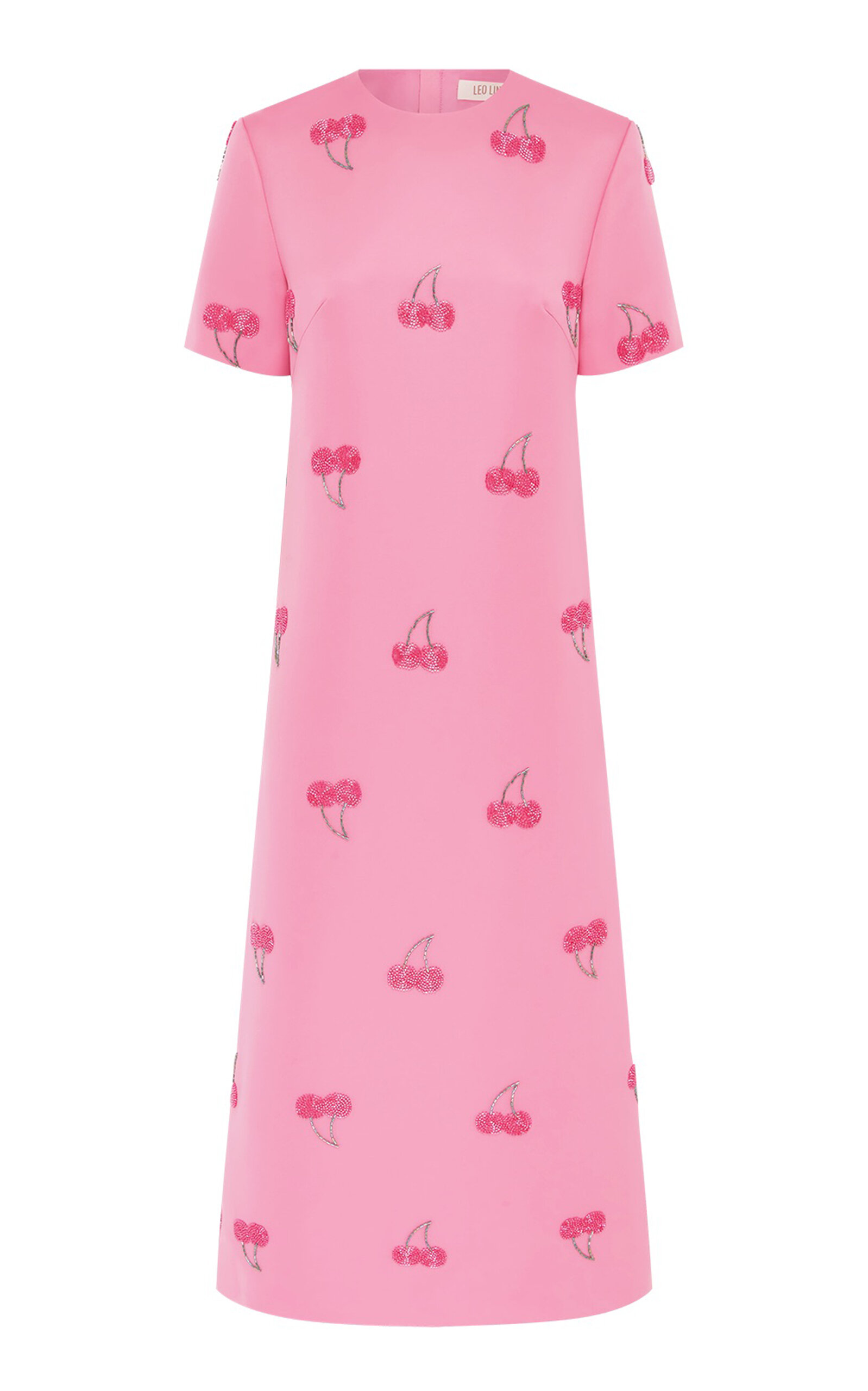 Shop Leo Lin Manon Embellished Shirt Midi Dress In Pink