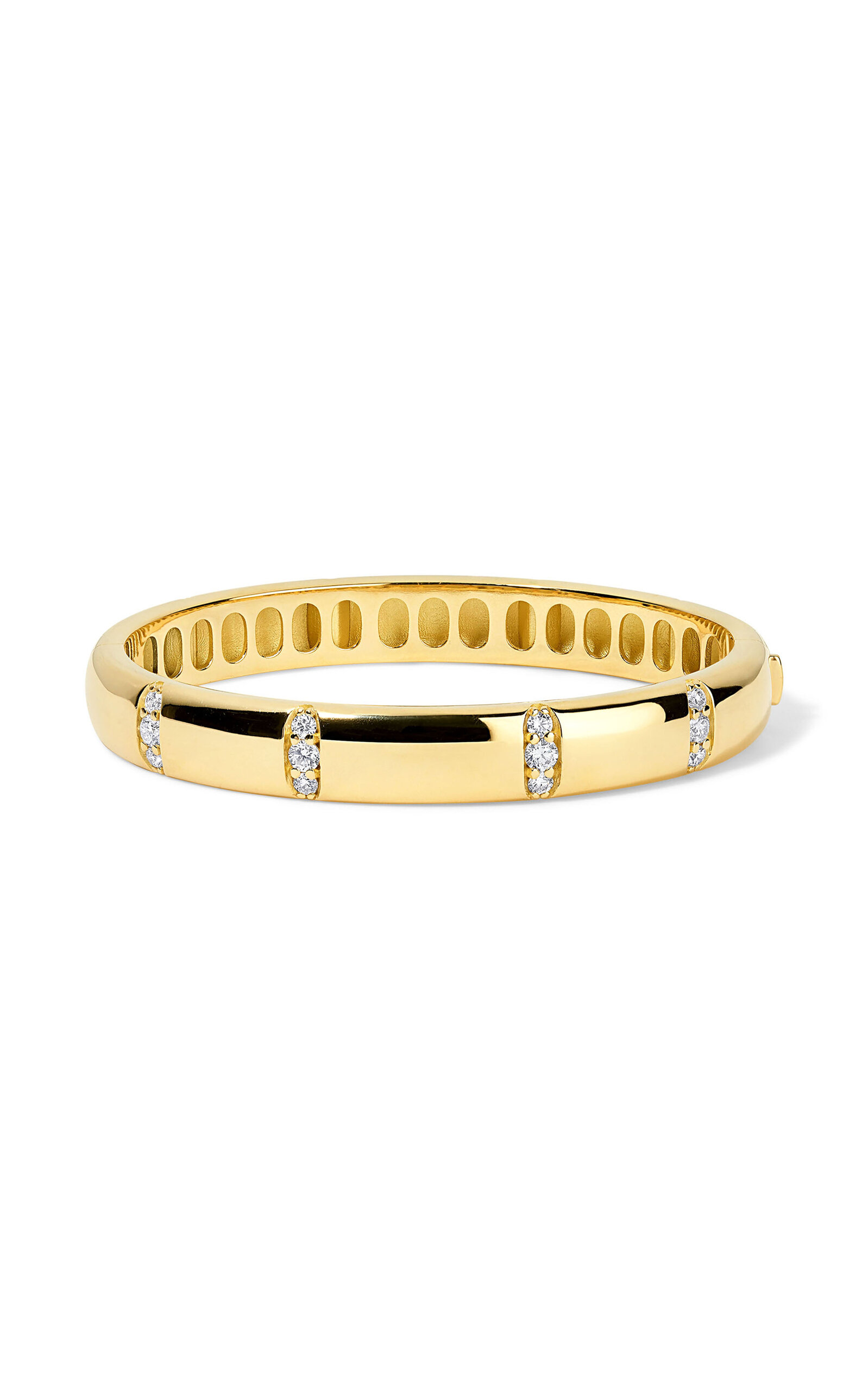 Shop Pamela Zamore Veda 18k Yellow Gold Diamond Bangle Bracelet