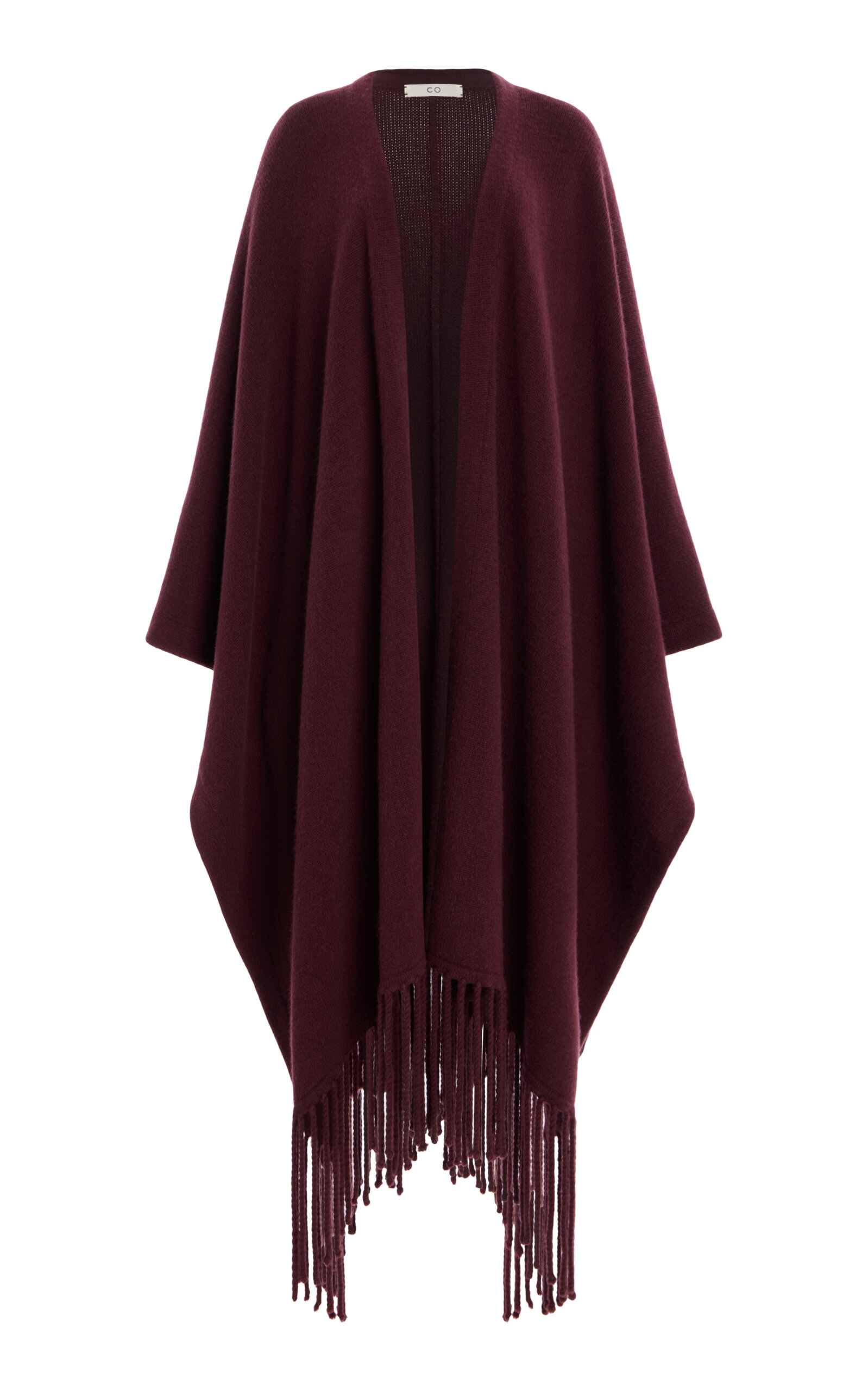 Fringed Knit-Cashmere Poncho