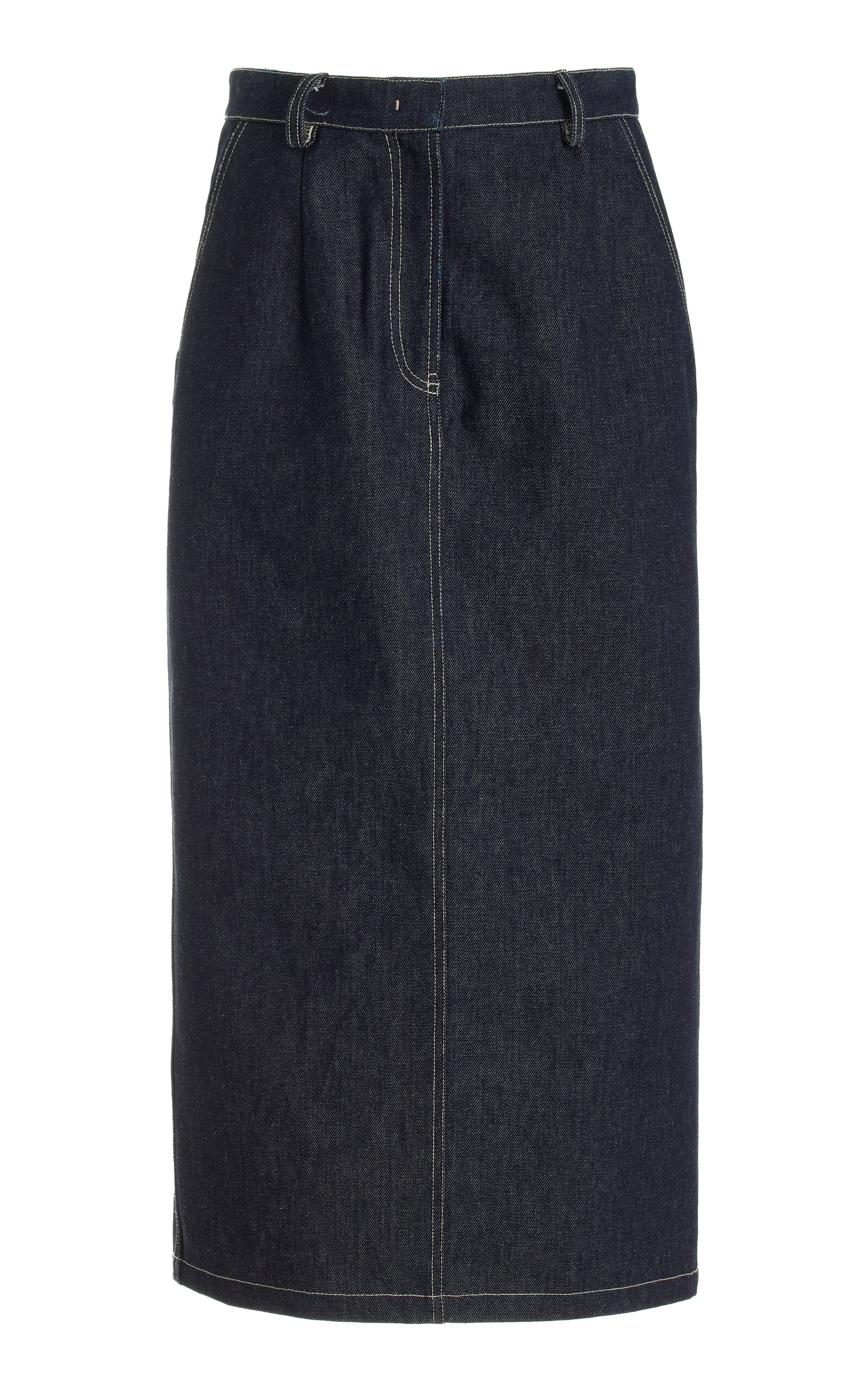 Shop Co Denim Pencil Skirt In Blue