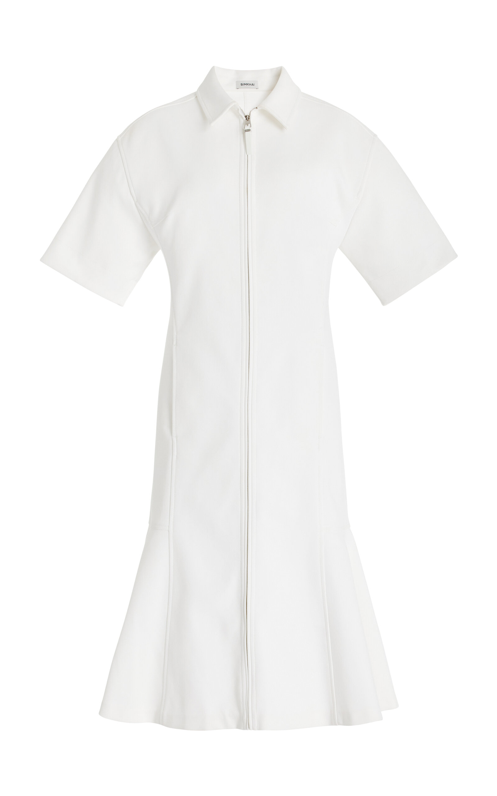 Winslow Zip-Front Suiting Midi Shirt Dress