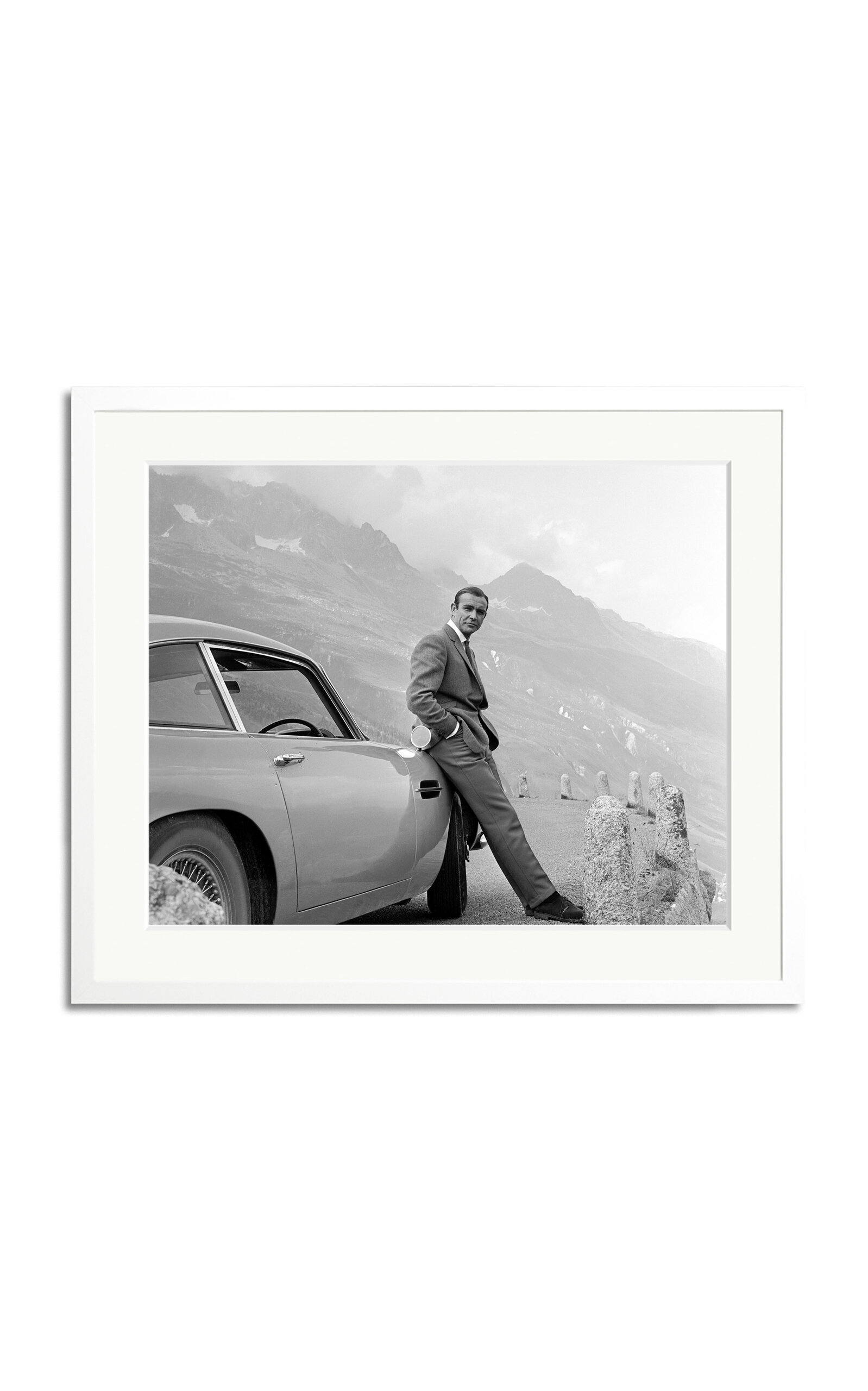 Shop Sonic Editions Connery And His Aston Martin Framed Photography Print In White