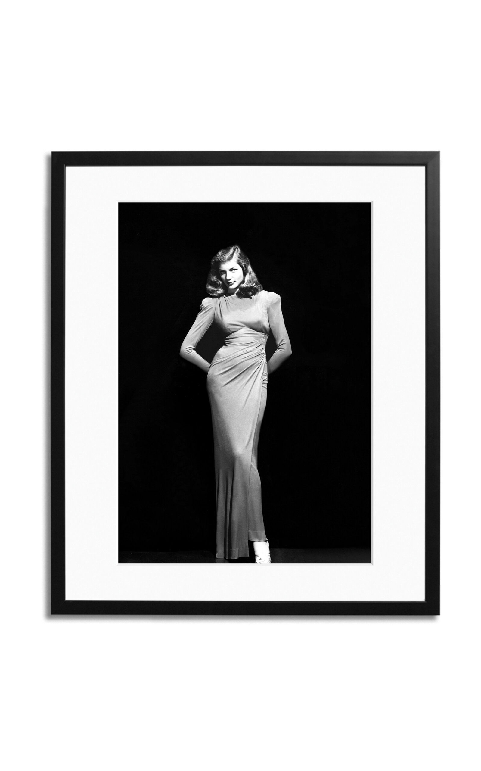 Shop Sonic Editions Lauren Bacall Posing Framed Photography Print In Black