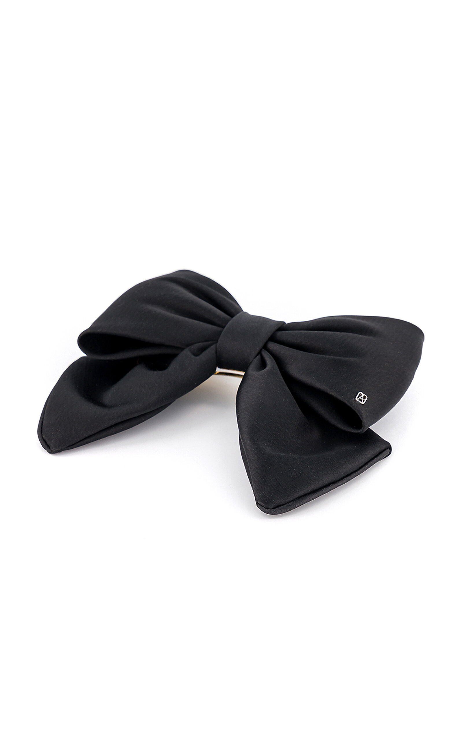 Shop Alexandre De Paris Satin Bow Barrette In Black