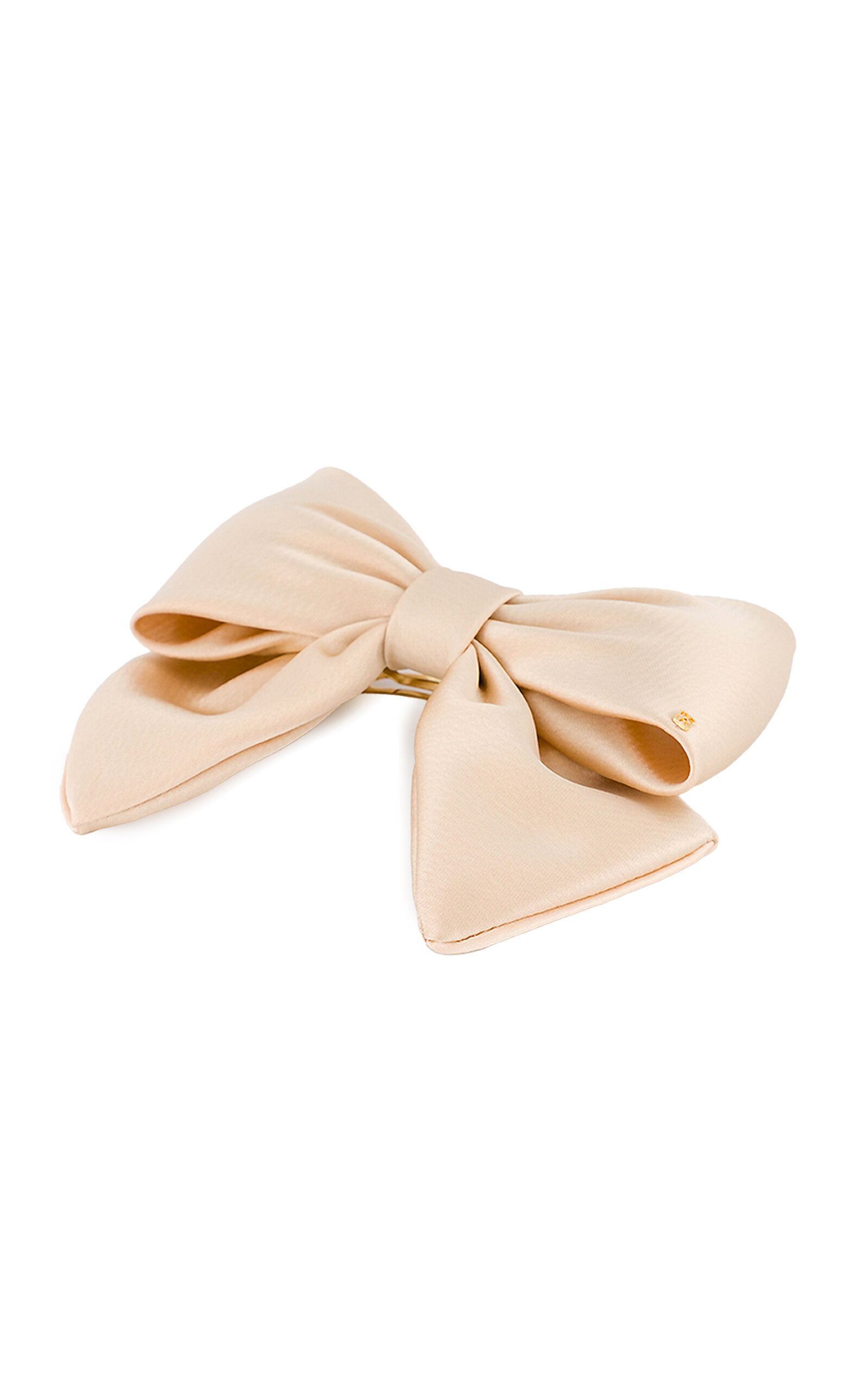 Shop Alexandre De Paris Satin Bow Barrette In Ivory