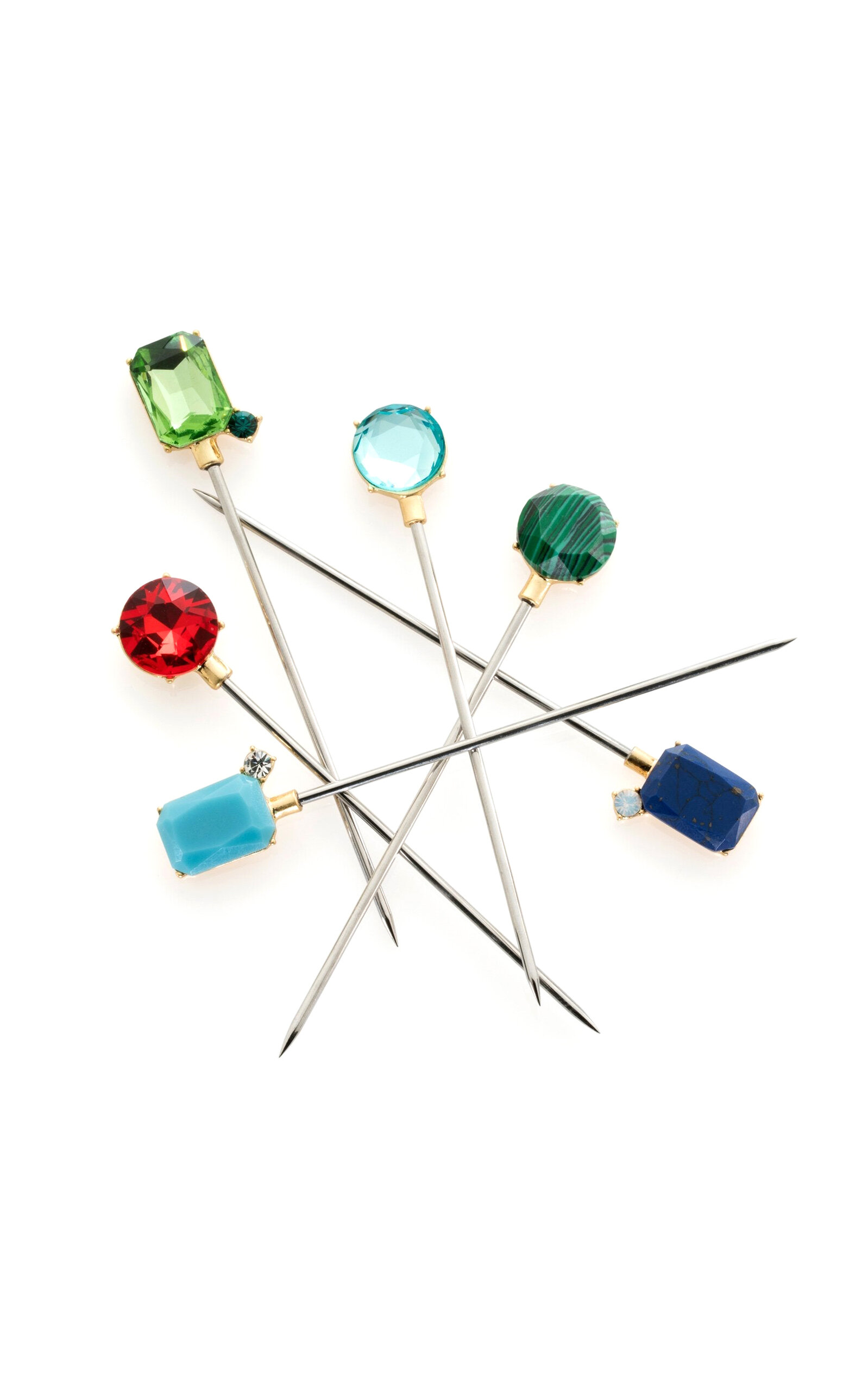 Shop Joanna Buchanan Set-of-six Gemstone Cocktail Picks In Multi