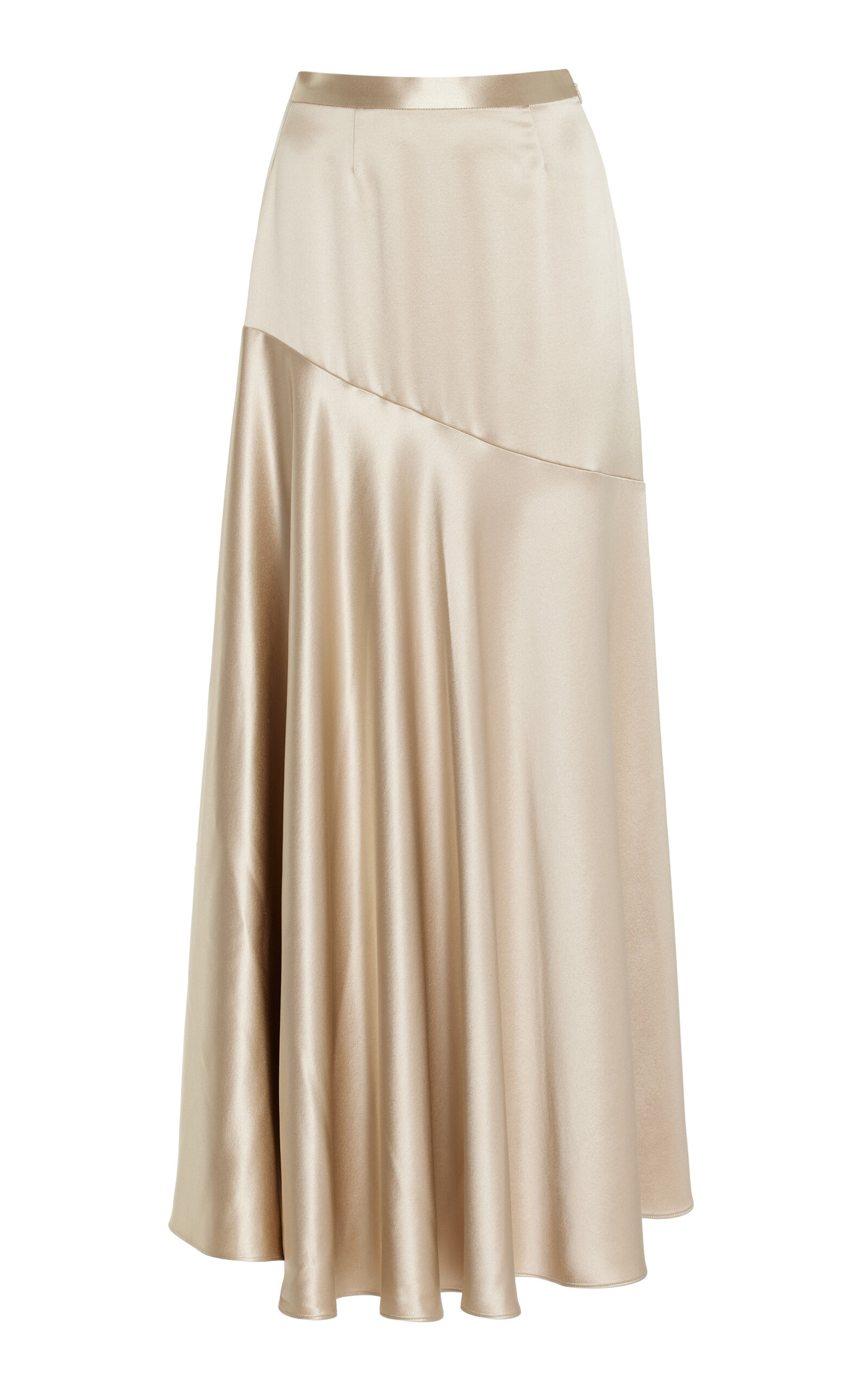 Tess Silk Satin Crepe Midi Skirt