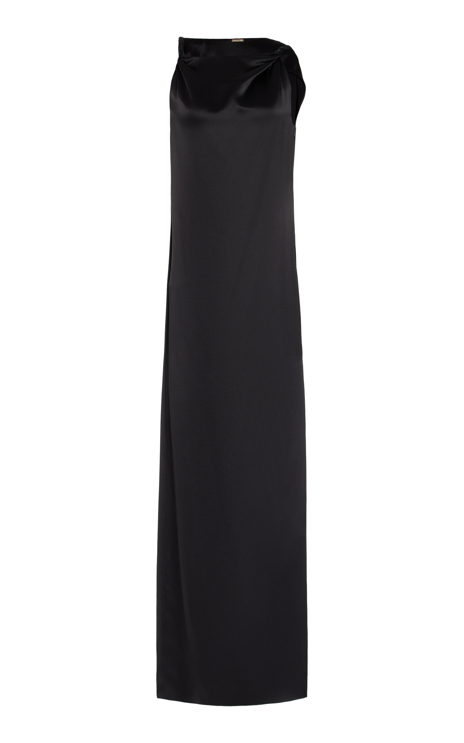 Shop Adam Lippes Selima Dress In Satin Back Crepe In Black