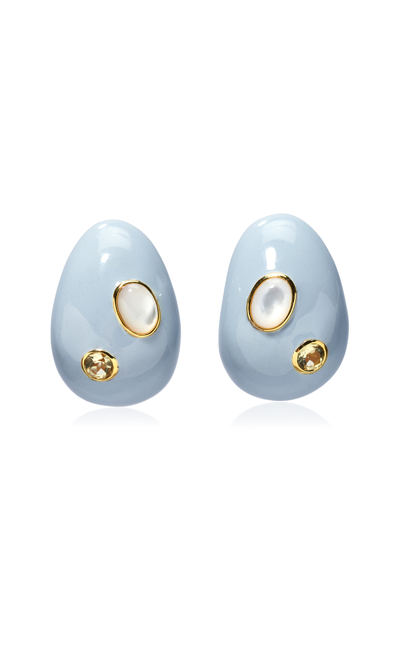 Shop Lizzie Fortunato Mini Arp Earrings In Blue