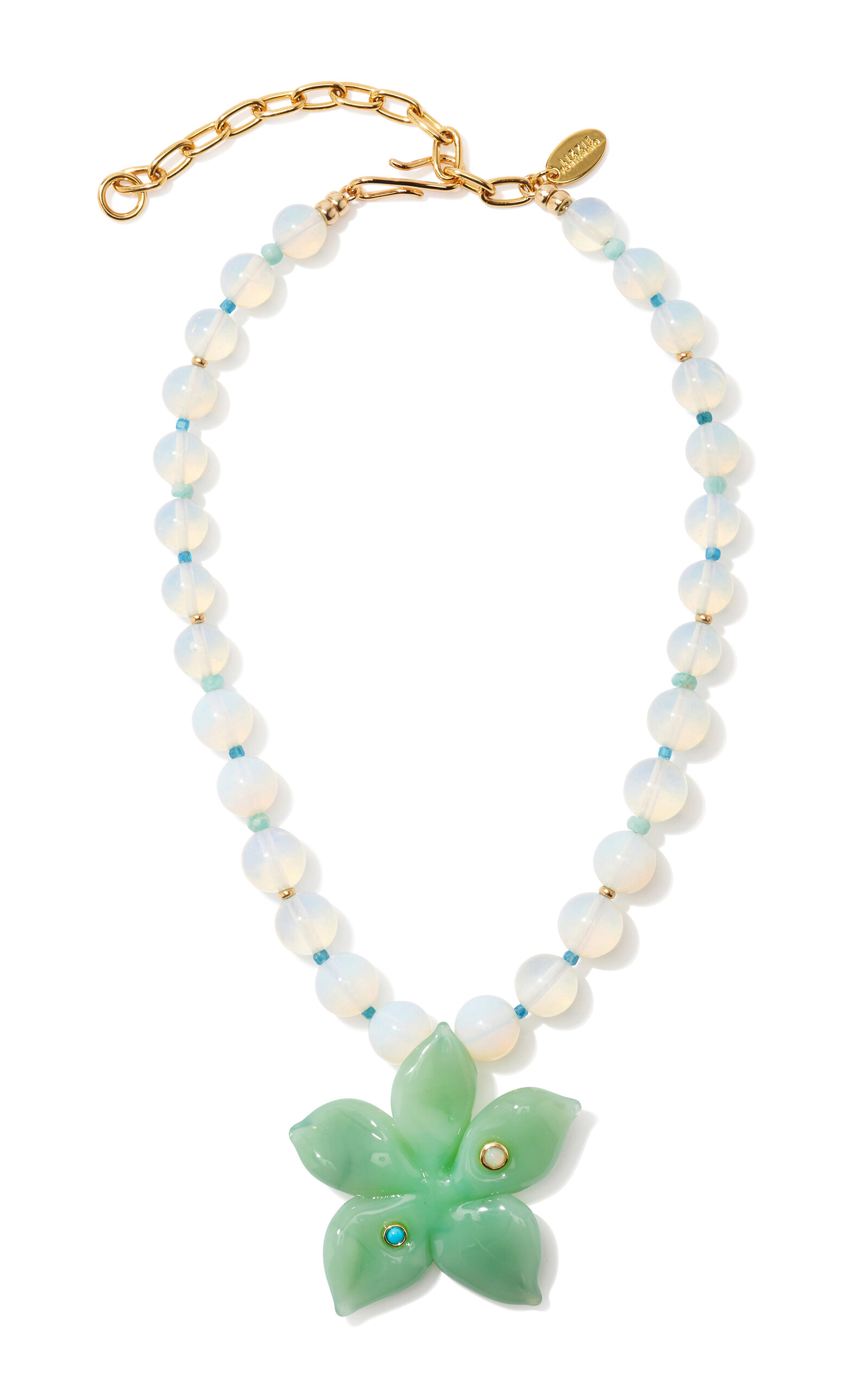 Vinca Flower Multi-Stone Necklace